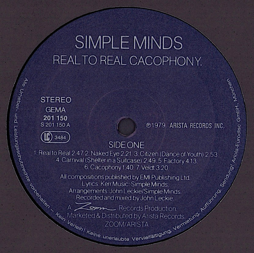 Simple Minds - Real To Real Cacophony