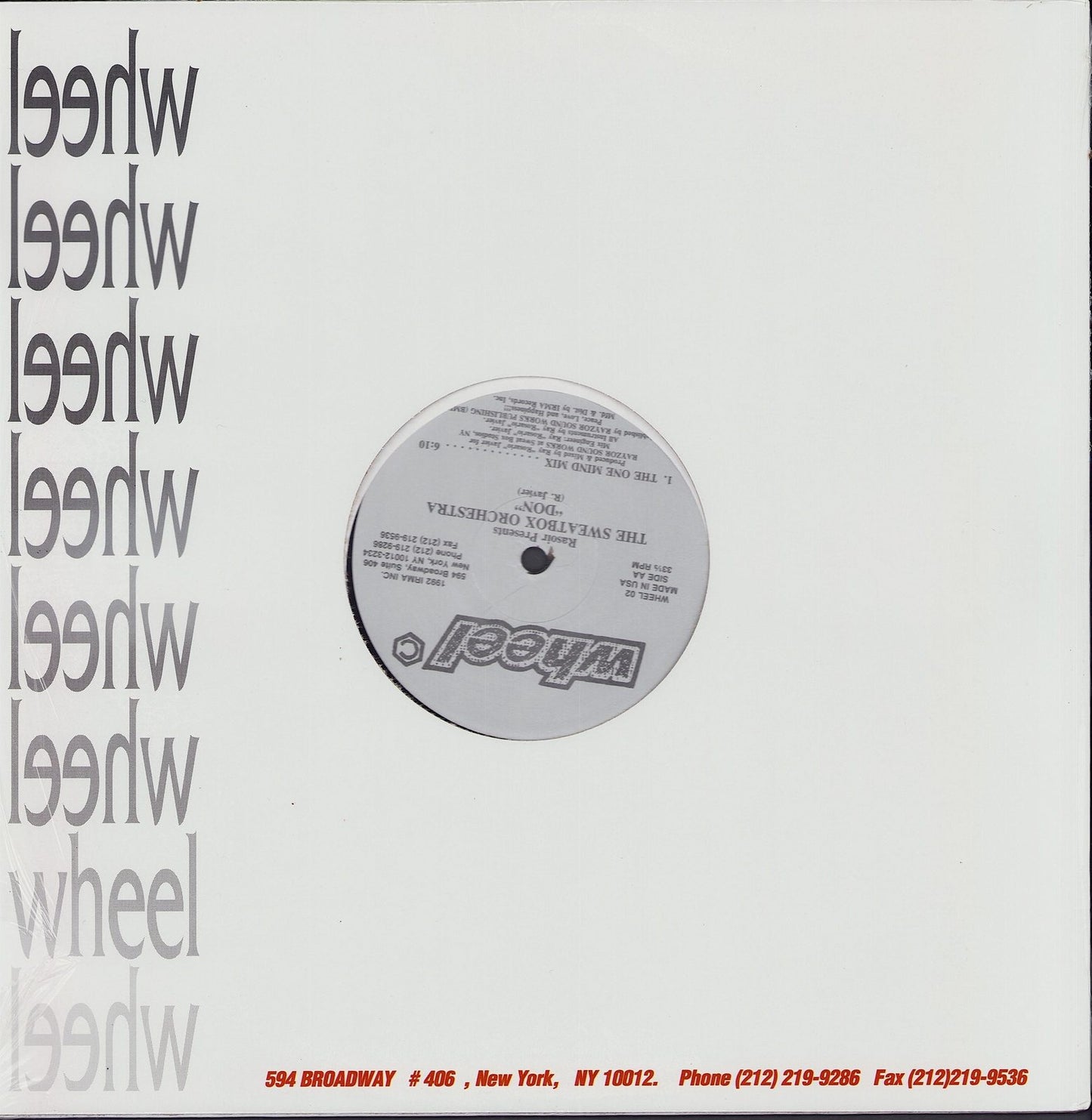 Rasoir Presents The Sweatbox Orchestra - Alright / Don Vinyl 12"