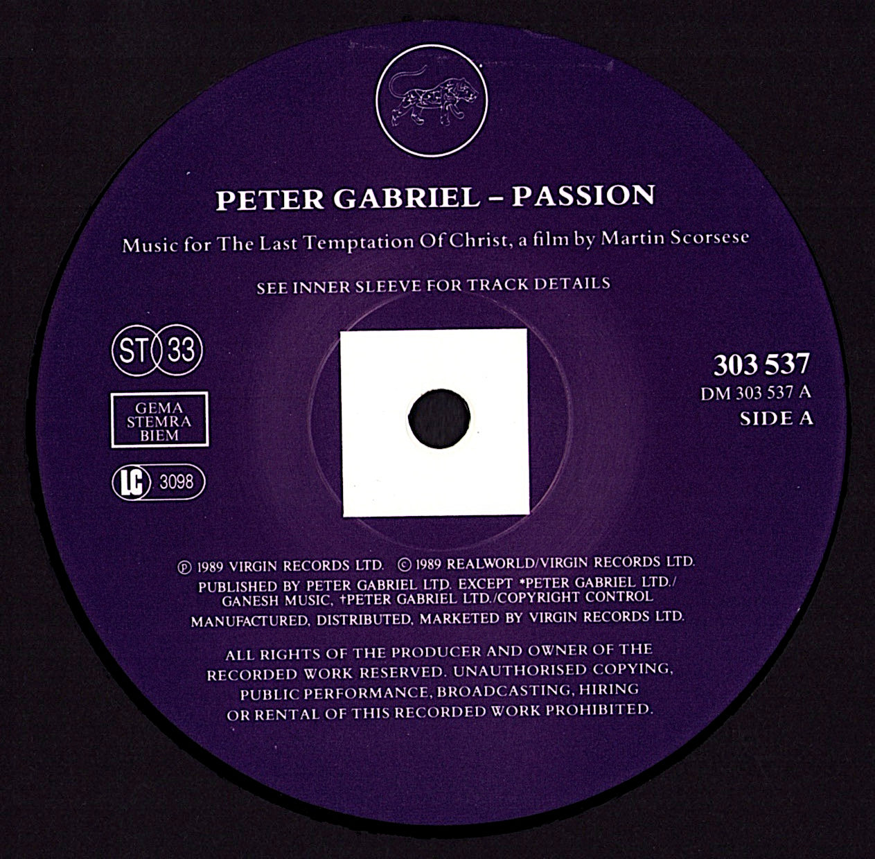 Peter Gabriel – Passion Vinyl 2LP
