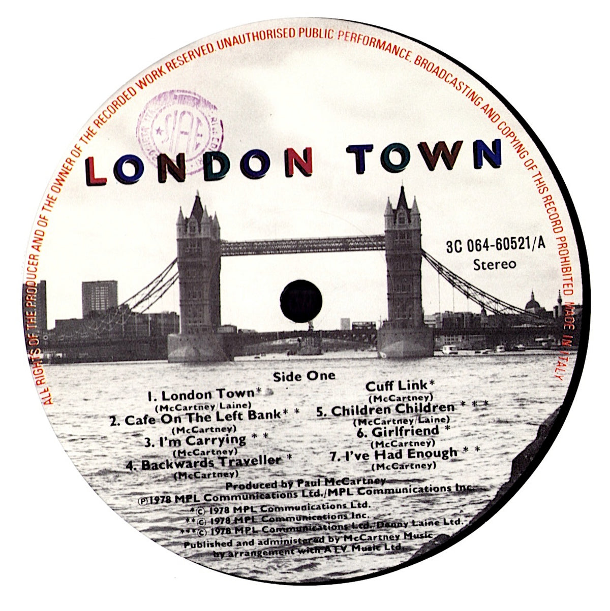 Wings (2) - London Town (Vinyl LP | Poster | Italian Release | 1978)