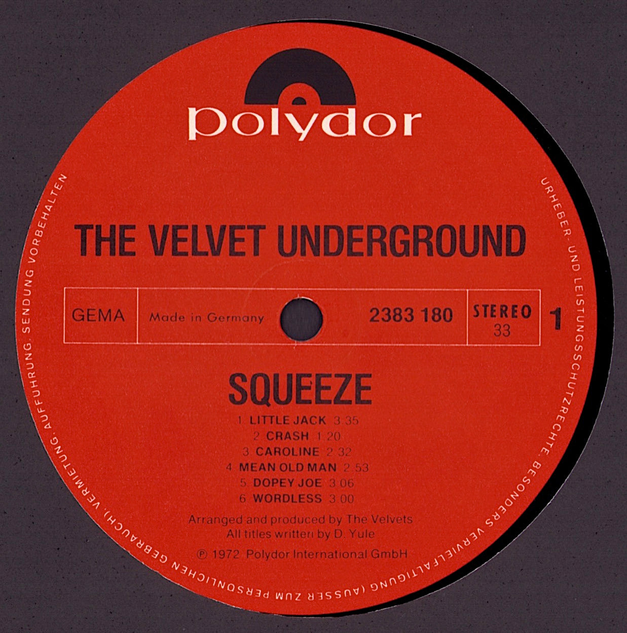 The Velvet Underground - Squeeze Vinyl LP