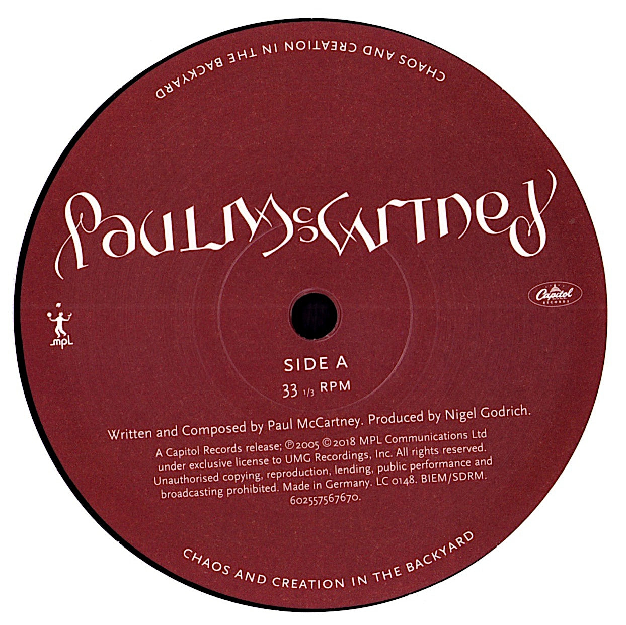 Paul McCartney - Chaos And Creation In The Backyard (Vinyl LP | Worldwide Reissue | 2018)