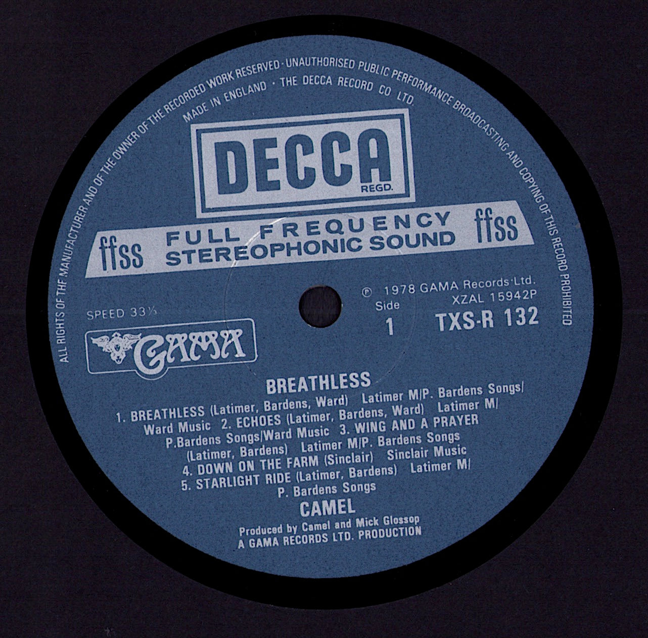 Camel – Breathless Vinyl LP | UK Original | 1978
