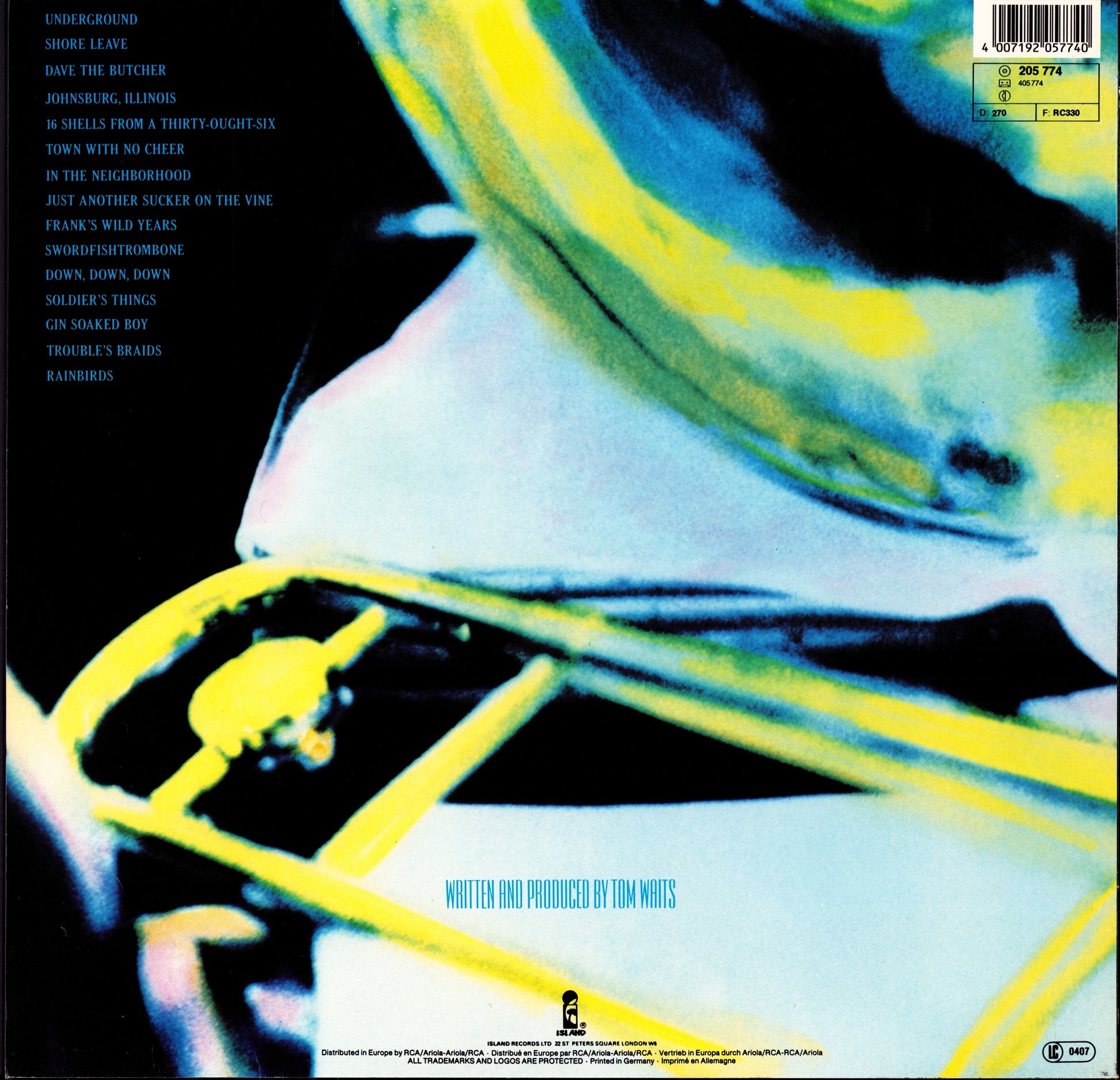 Tom Waits ‎- Swordfishtrombones Vinyl LP