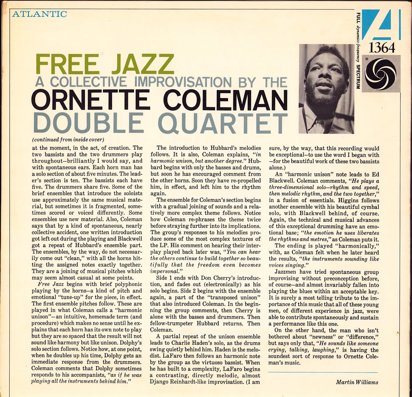 The Ornette Coleman Double Quartet ‎– Free Jazz Vinyl LP