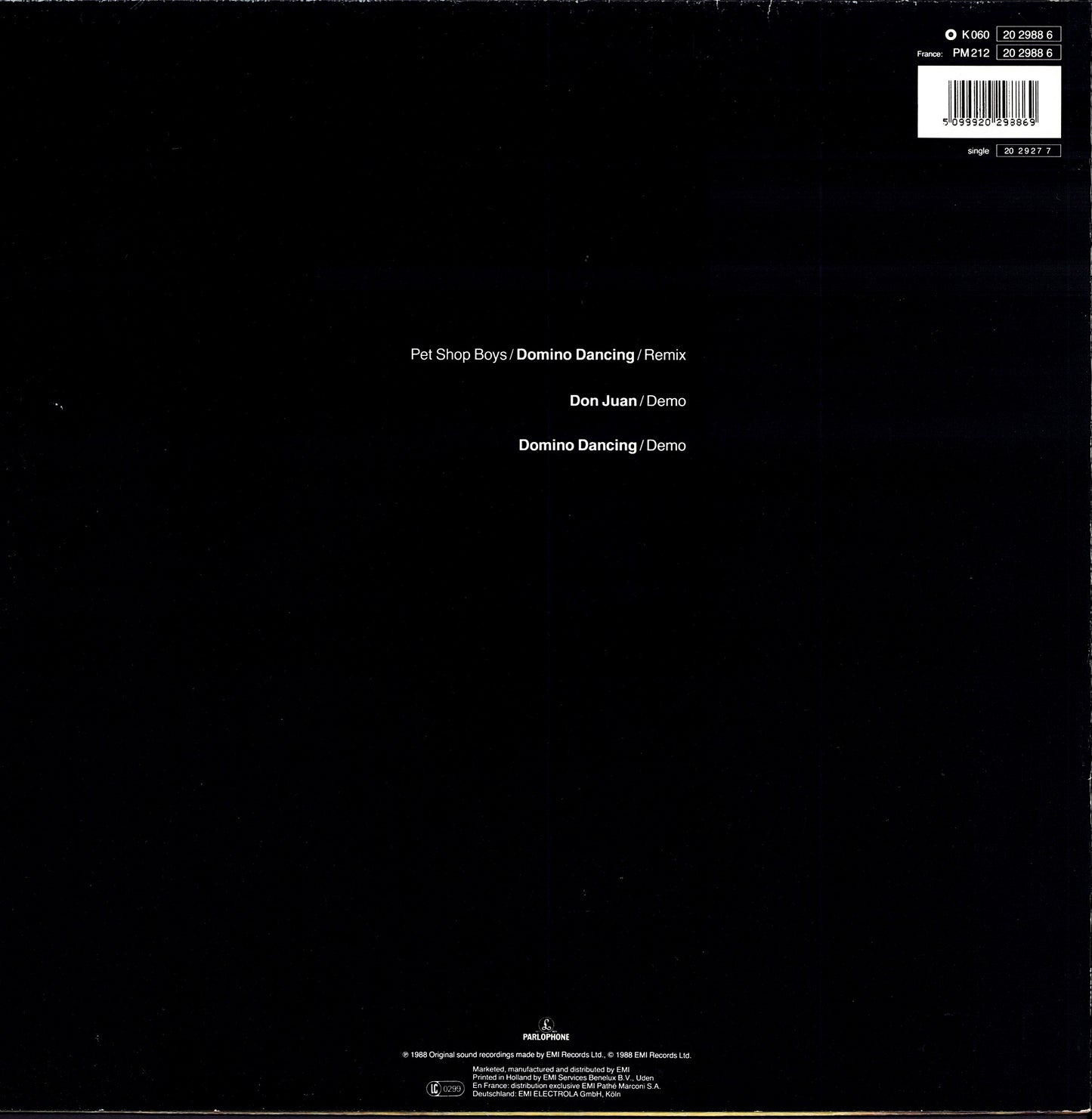 Pet Shop Boys – Domino Dancing Vinyl 12" Maxi | EU Original | 1988