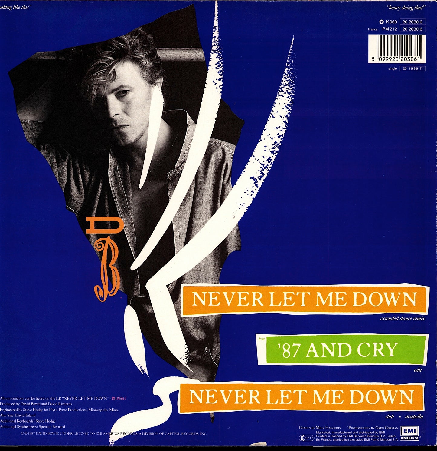 David Bowie – Never Let Me Down Extended Dance Remix Vinyl 12" Maxi | EU Original | 1987
