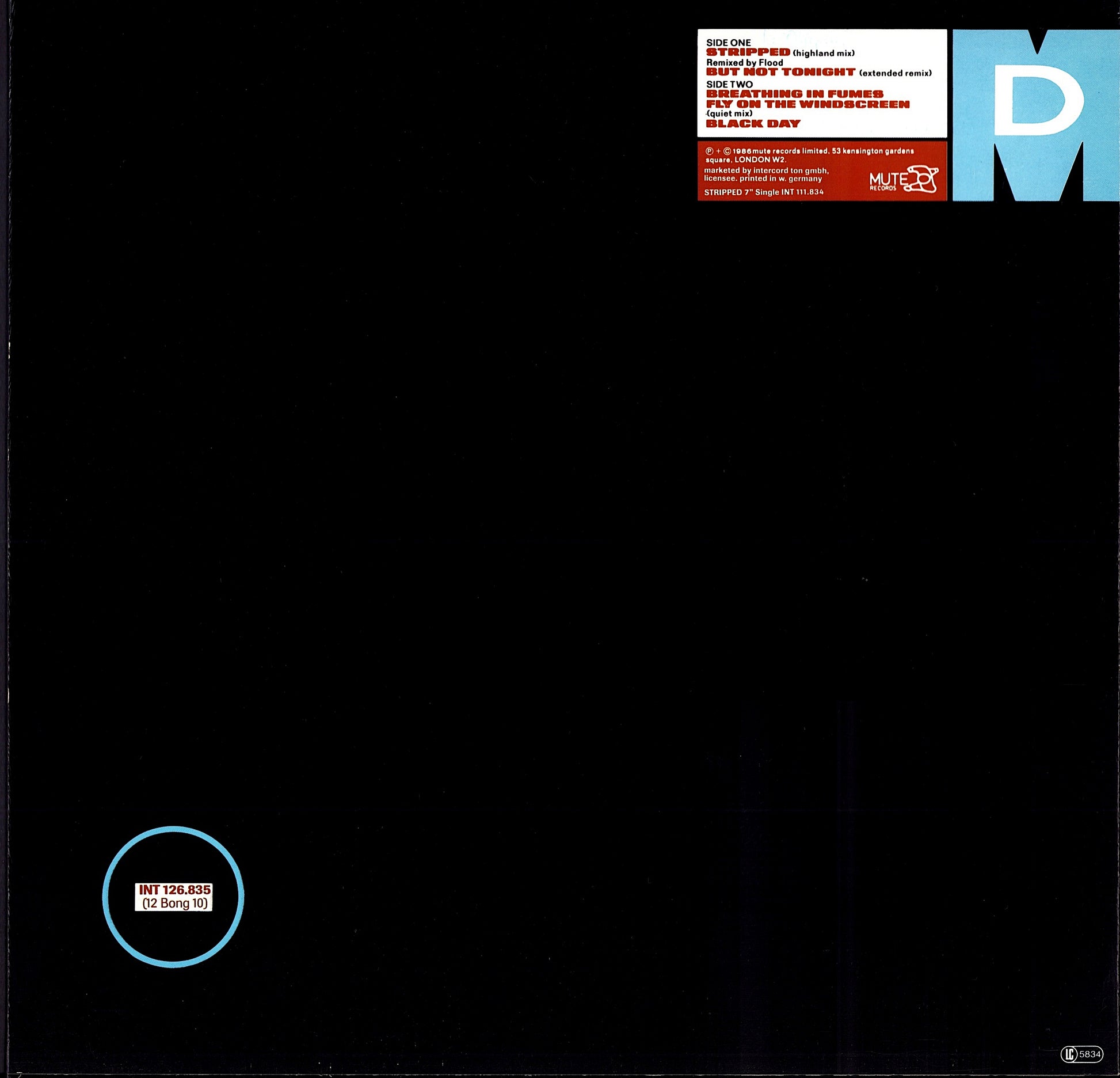 Depeche Mode – Stripped Highland Mix Vinyl 12" Maxi | DE Original | 1986