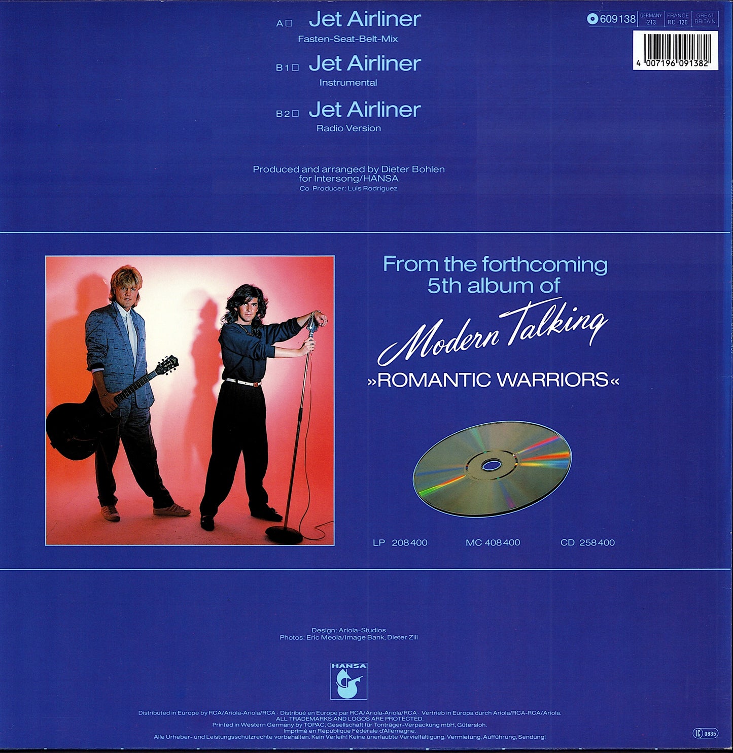 Modern Talking – Jet Airliner Fasten-Seat-Belt-Mix Vinyl 12" Maxi | EU Original | 1987