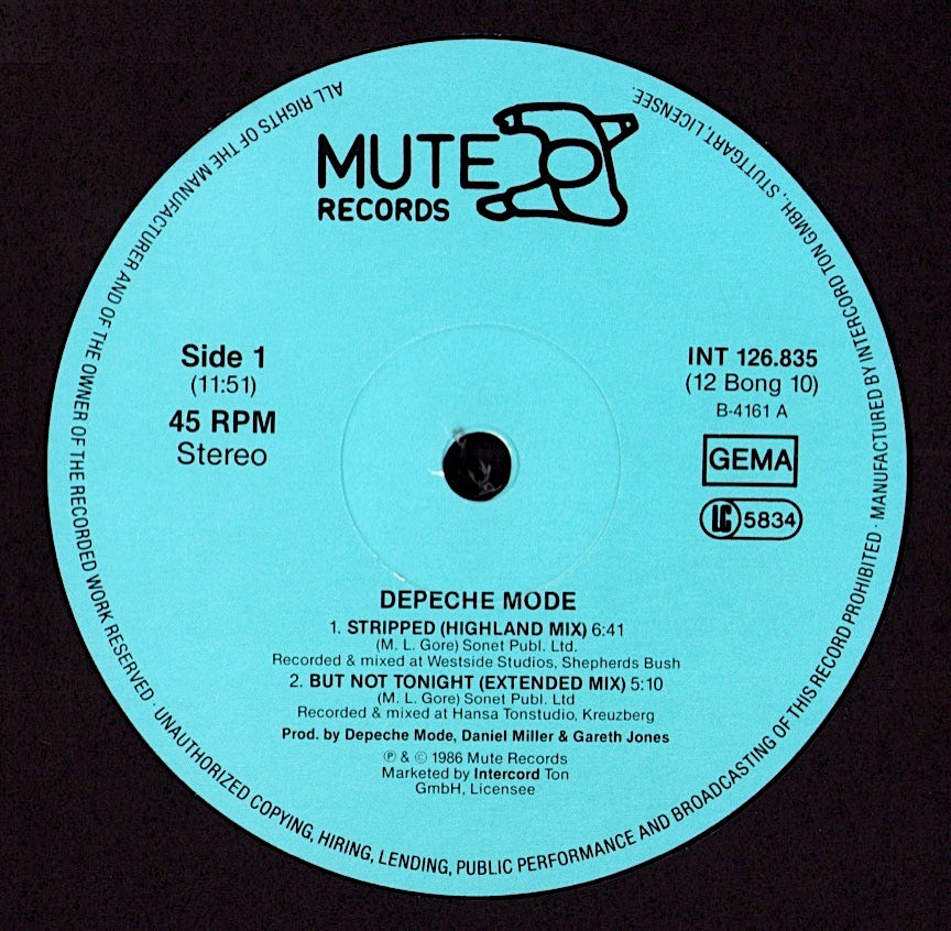 Depeche Mode – Stripped Highland Mix Vinyl 12" Maxi | DE Original | 1986