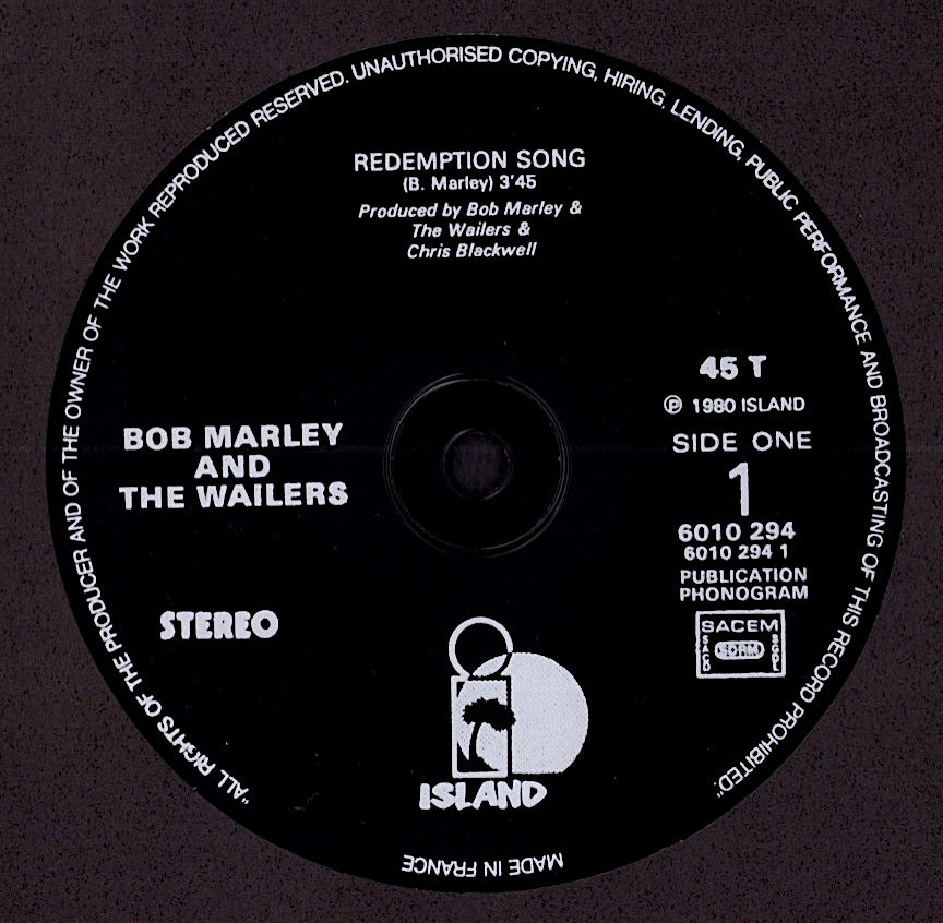 Bob Marley & The Wailers – Redemption Song Vinyl 12" Maxi | FR Original | 1980