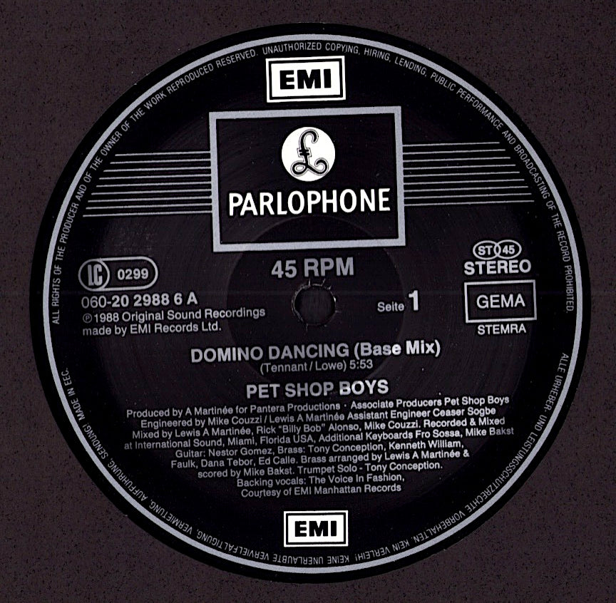Pet Shop Boys – Domino Dancing Vinyl 12" Maxi | EU Original | 1988