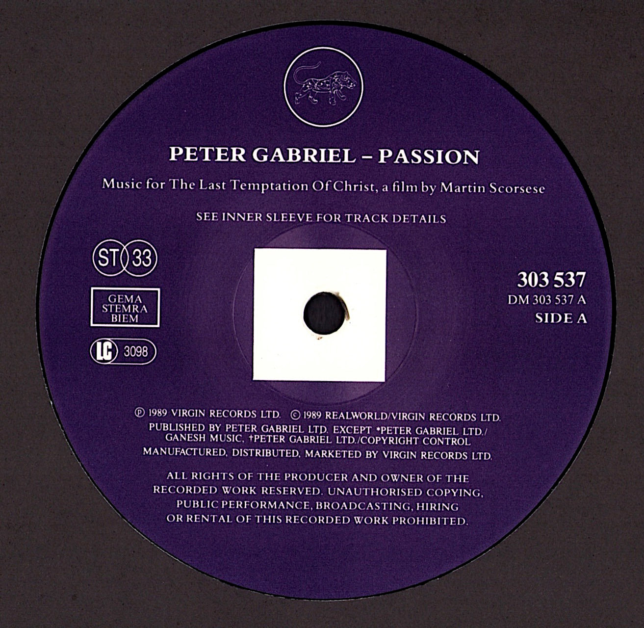 Peter Gabriel – Passion - Music For The Last Temptation Of Christ Vinyl 2LP