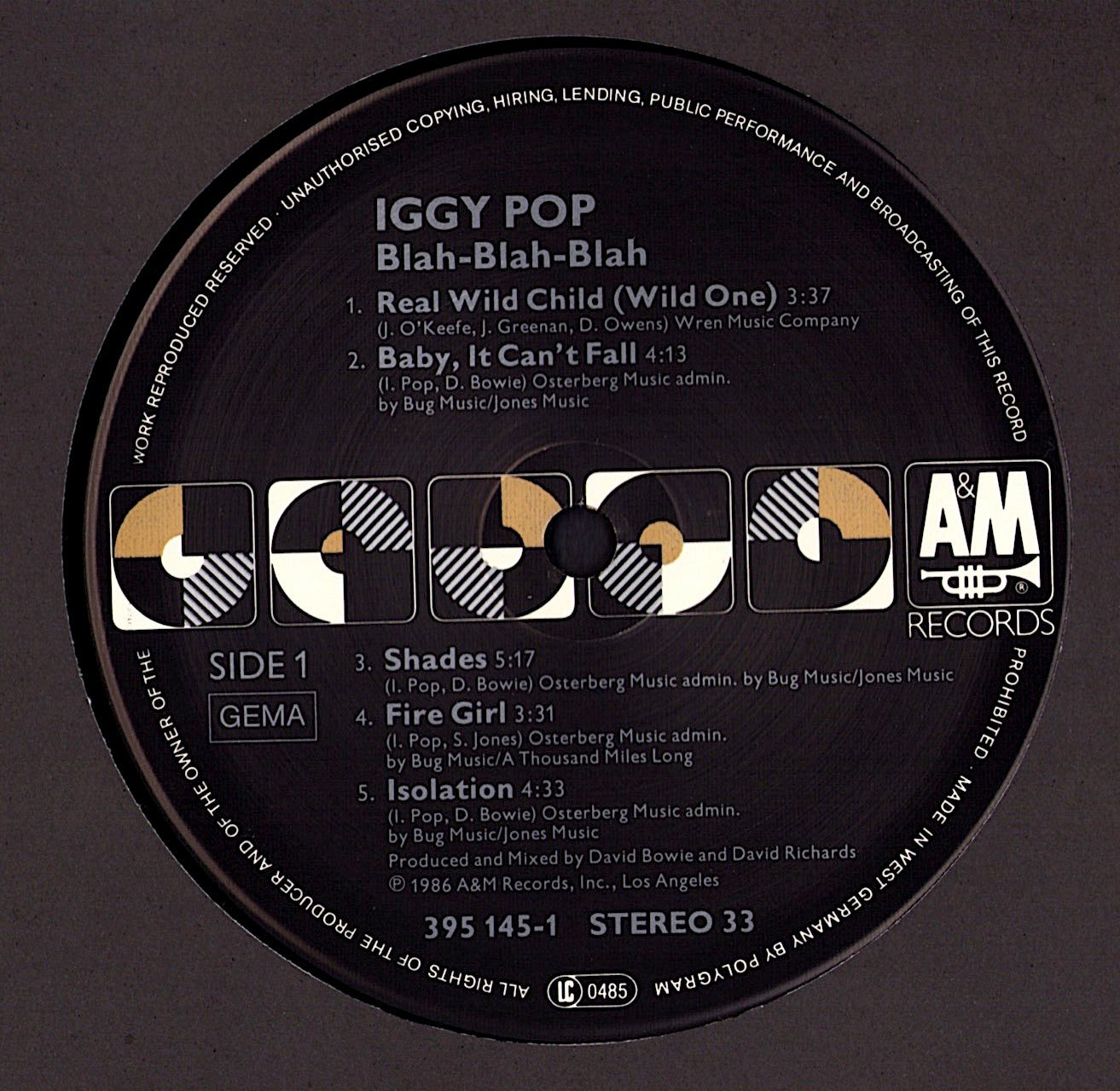 Iggy Pop - Blah-Blah-Blah Vinyl LP