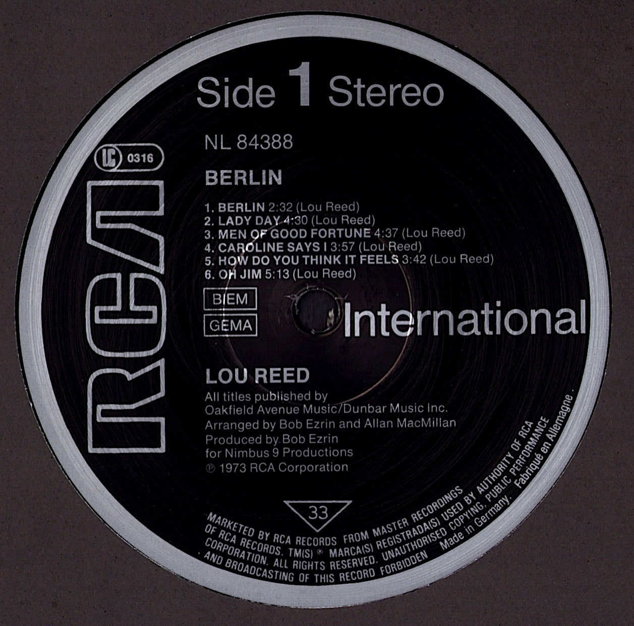 Lou Reed – Berlin Vinyl LP