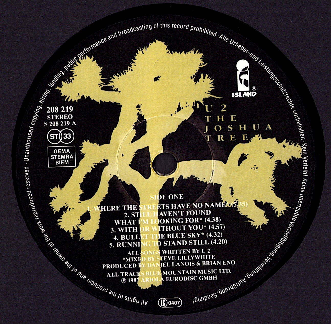 U2 ‎- The Joshua Tree Vinyl LP