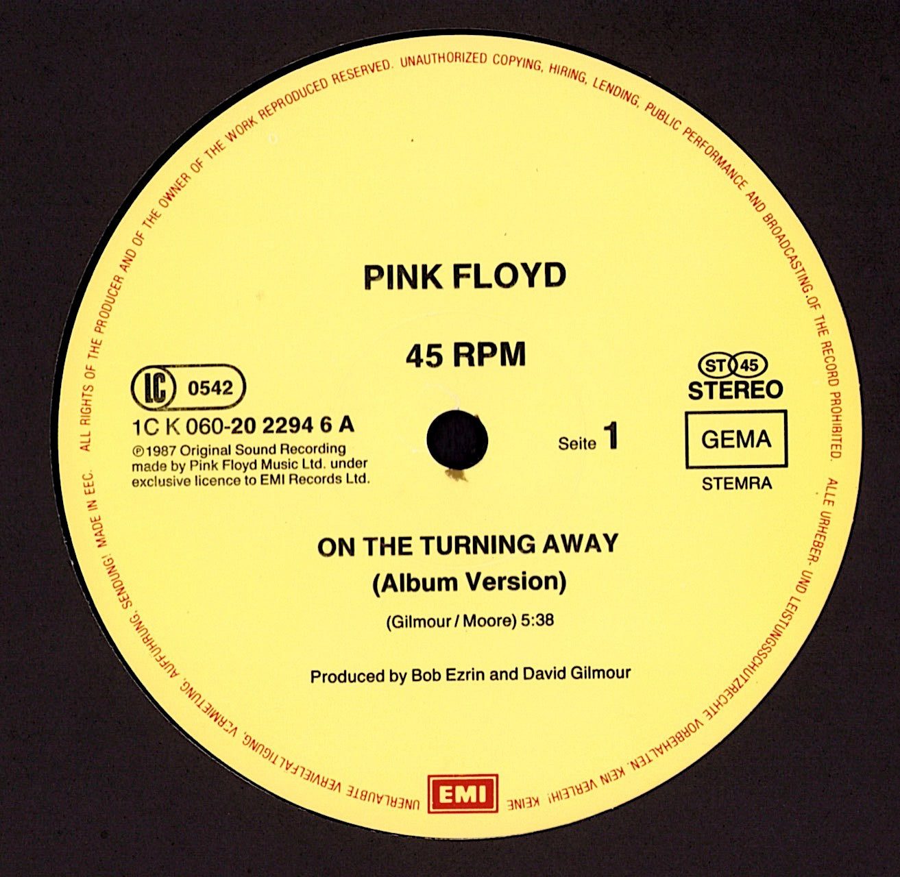 Pink Floyd – On The Turning Away Vinyl 12" Maxi-Single