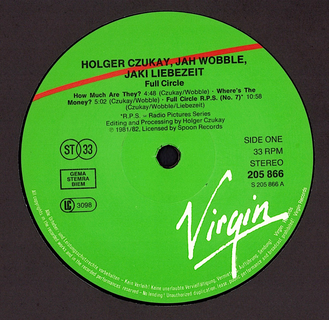 Holger Czukay, Jah Wobble, Jaki Liebezeit – Full Circle (Vinyl LP
