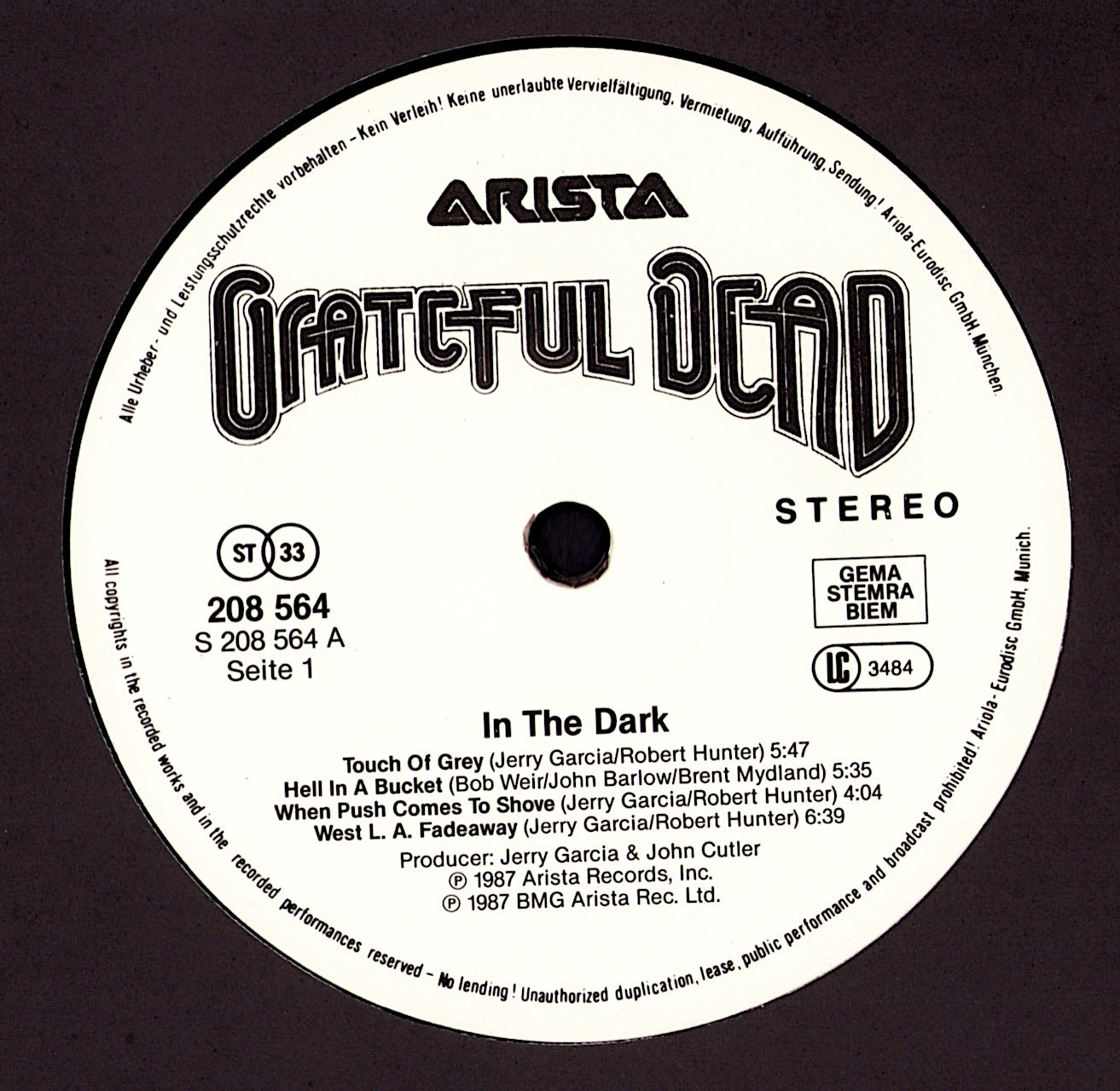 Grateful Dead - From The Mars Hotel White Vinyl LP Kopie