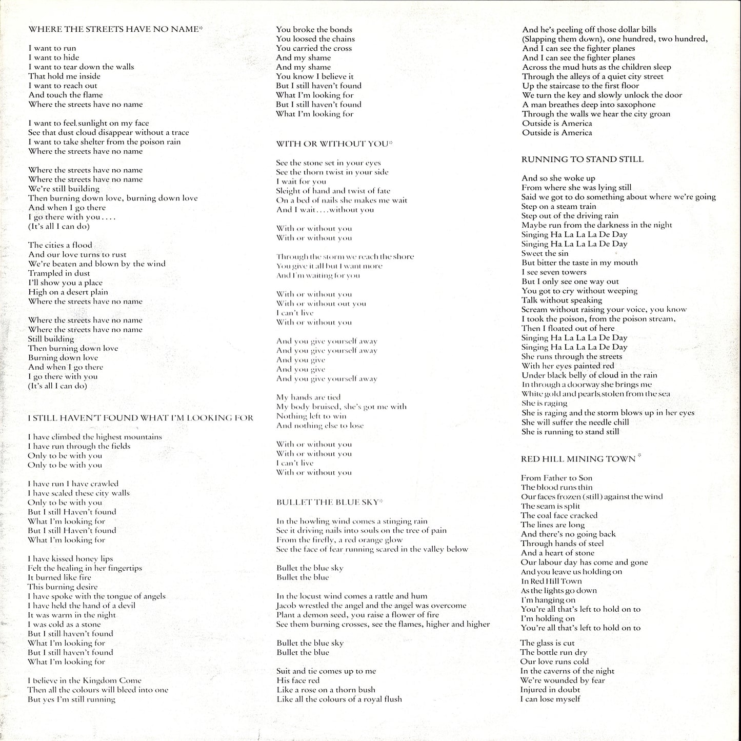 U2 ‎- The Joshua Tree Vinyl LP