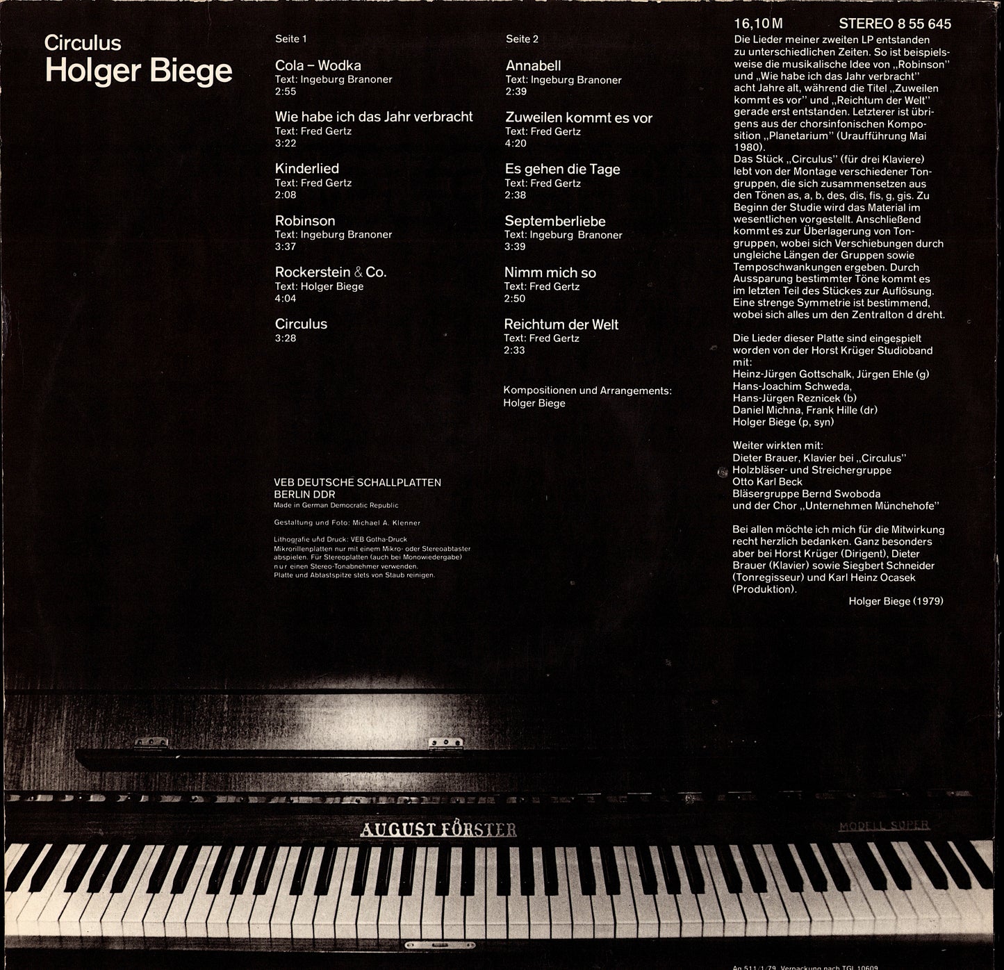 Holger Biege – Circulus Vinyl LP