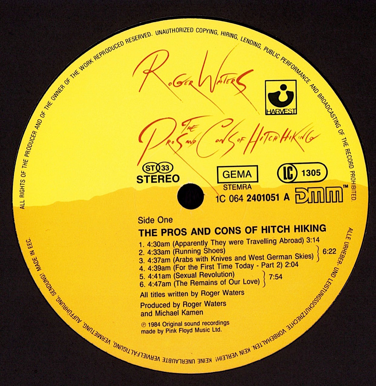 Roger Waters – The Pros And Cons Of Hitch Hiking Vinyl LP