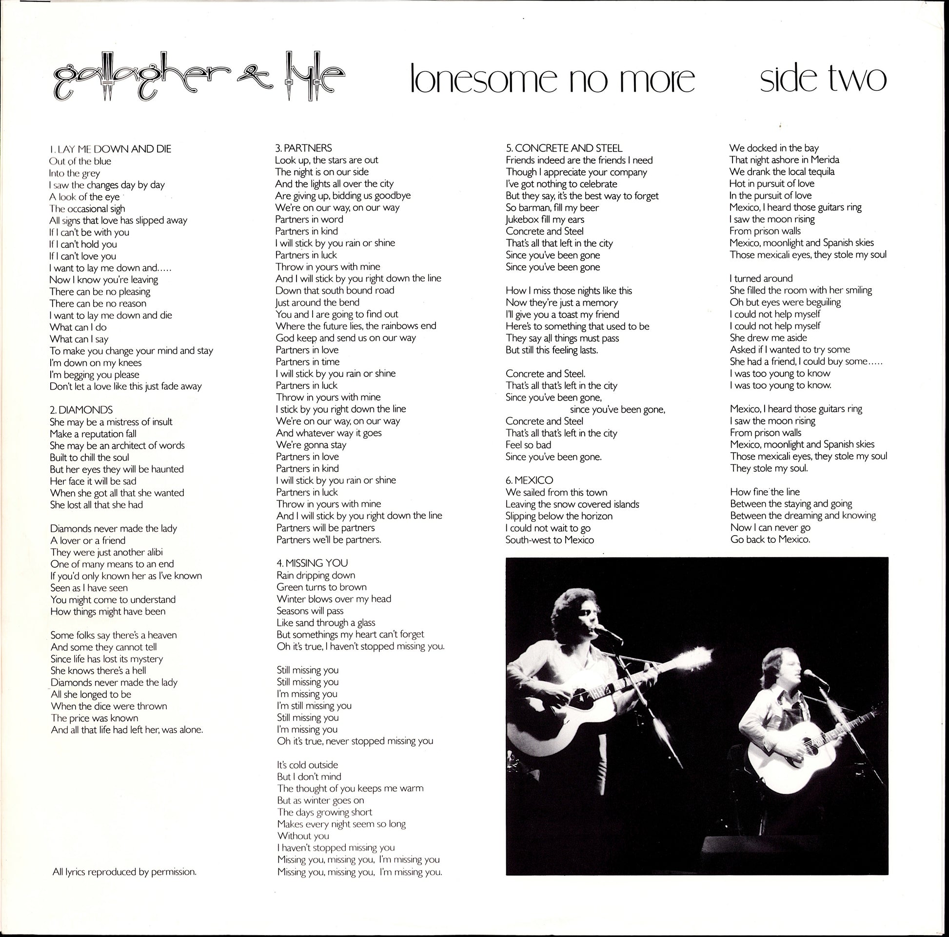 Gallagher & Lyle – Lonesome No More Vinyl LP