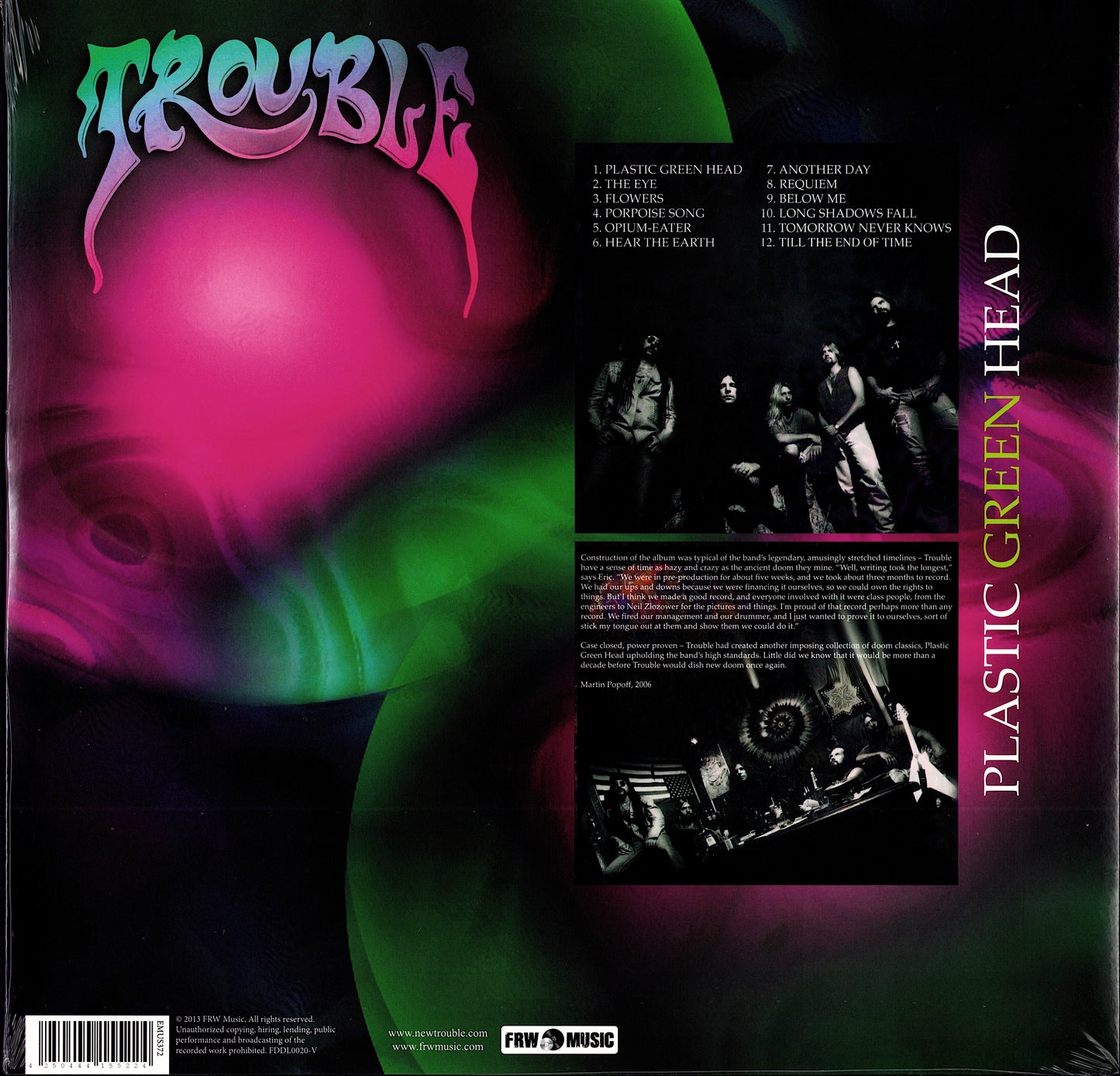 Trouble - Plastic Green Head Green Transparent Vinyl LP