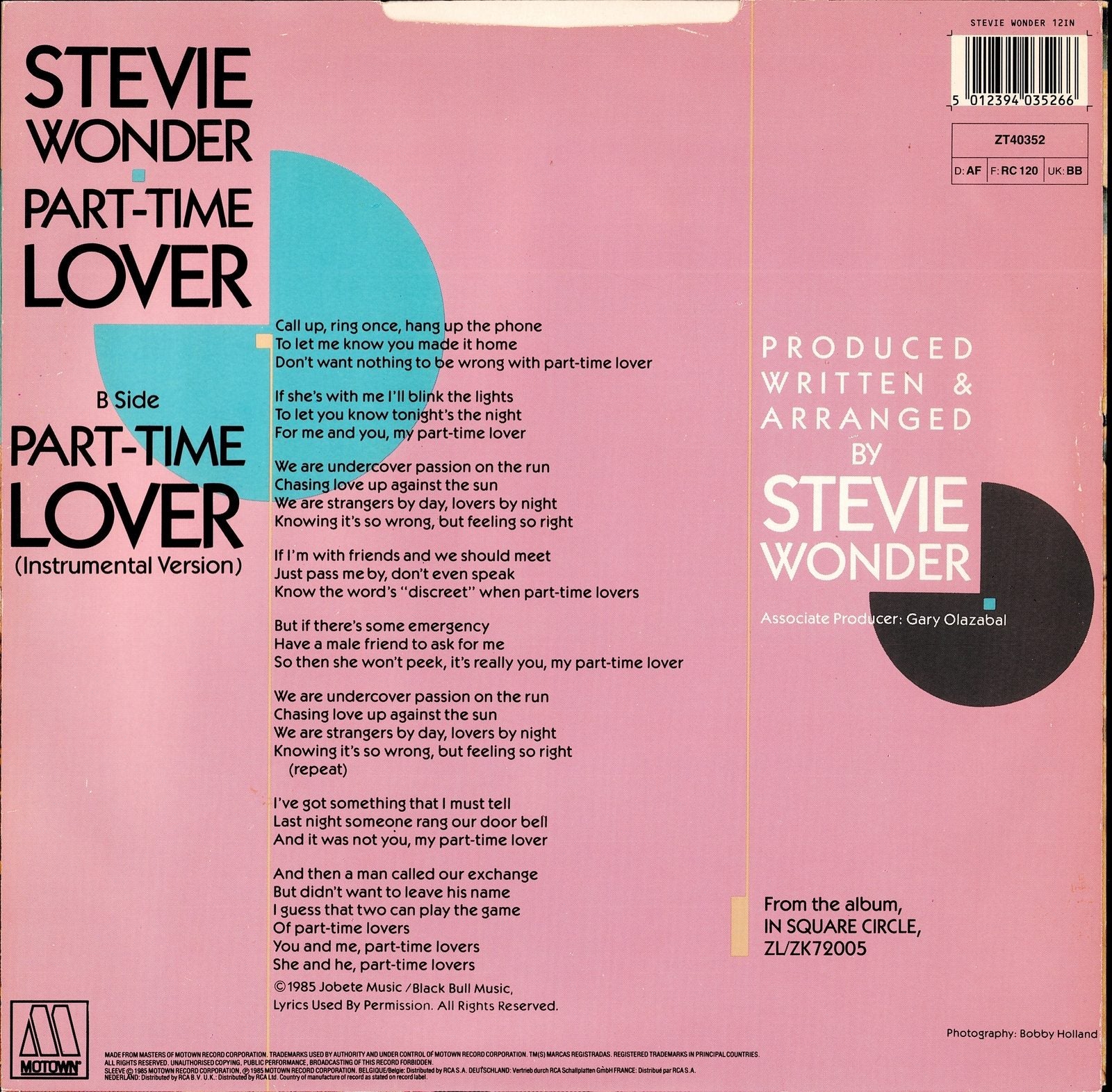 Stevie Wonder – Part-Time Lover Vinyl 12" Maxi-Single