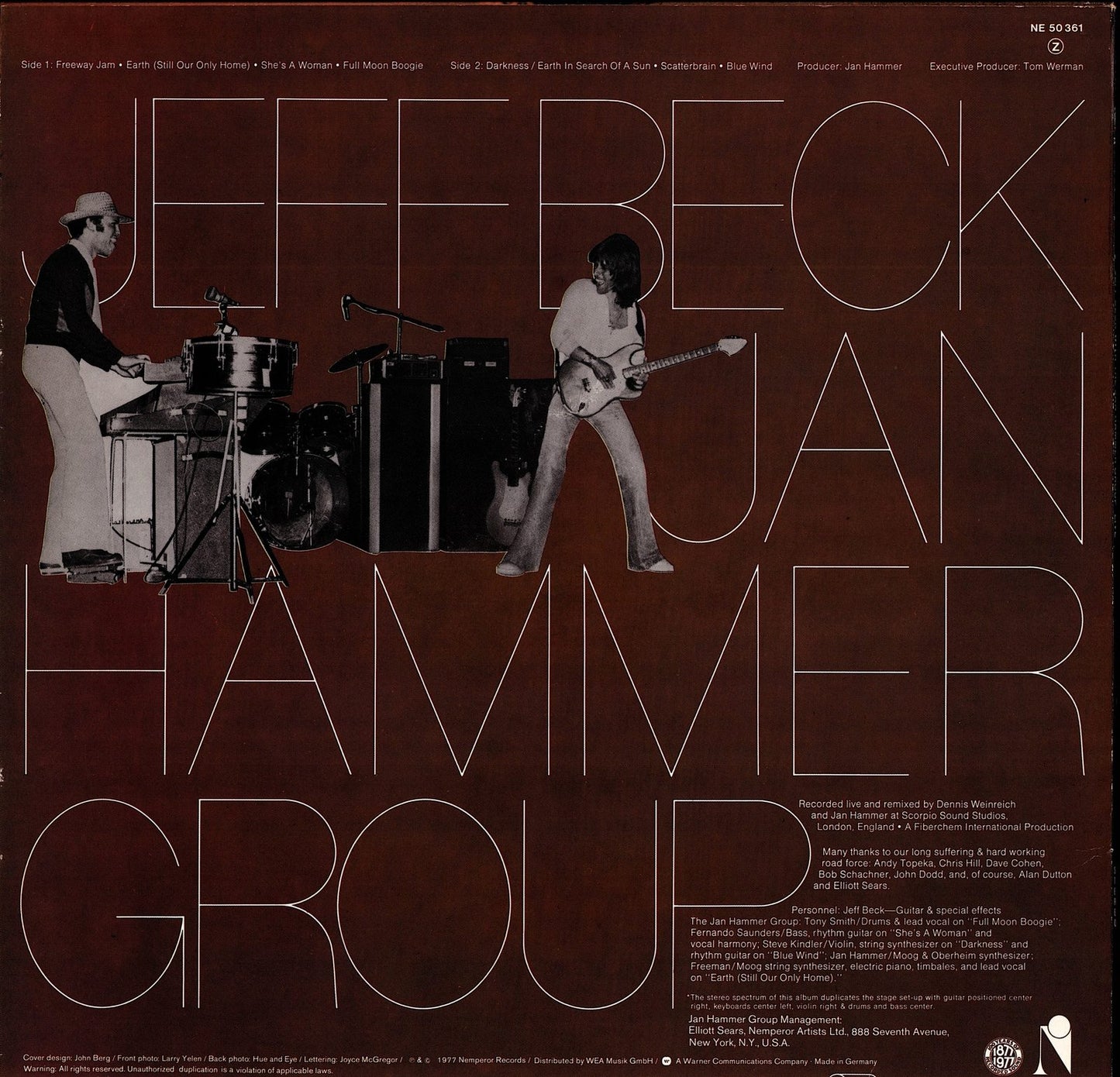 Jeff Beck With The Jan Hammer Group – Live Vinyl LP