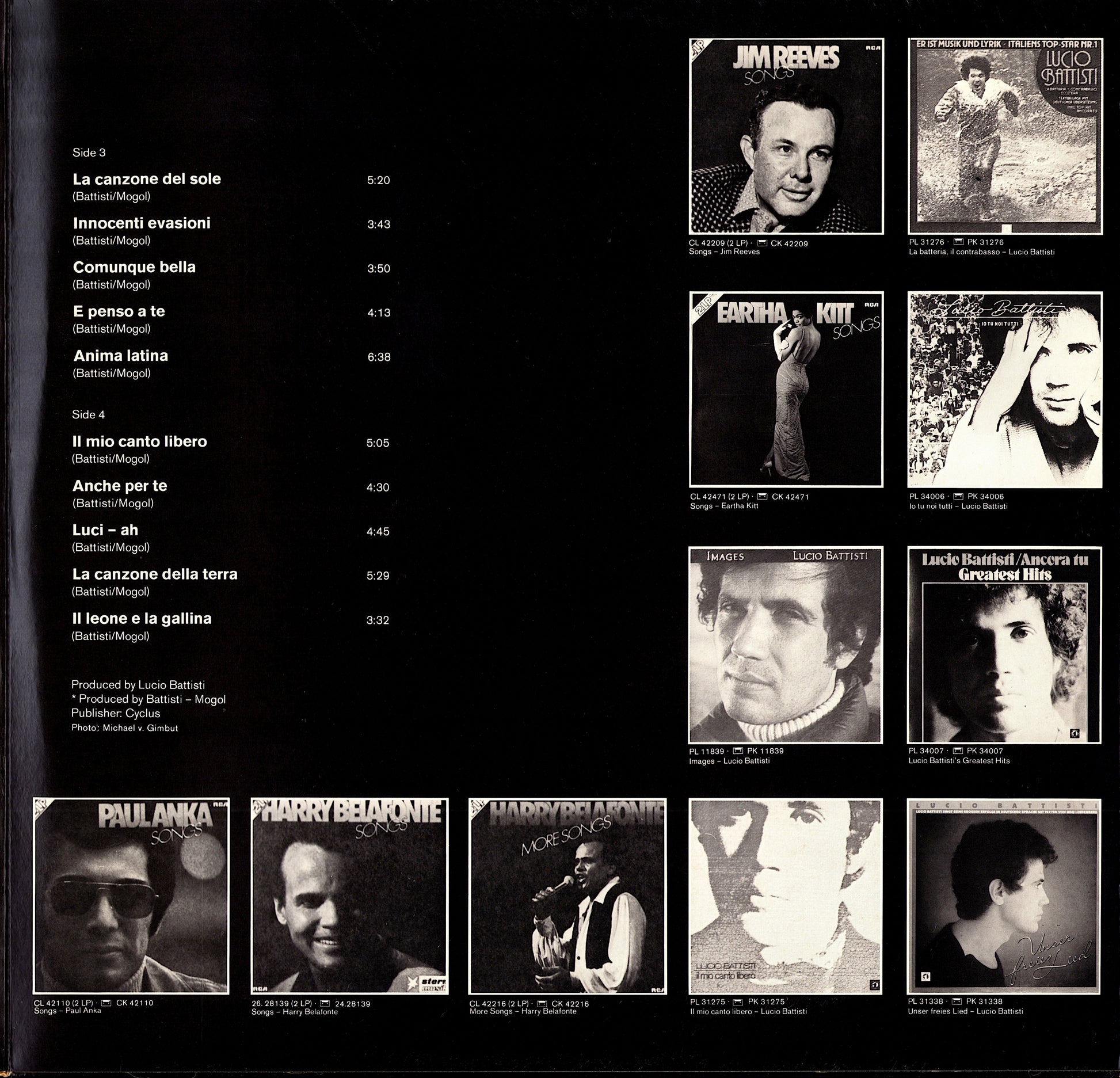 Lucio Battisti – Songs Vinyl 2LP