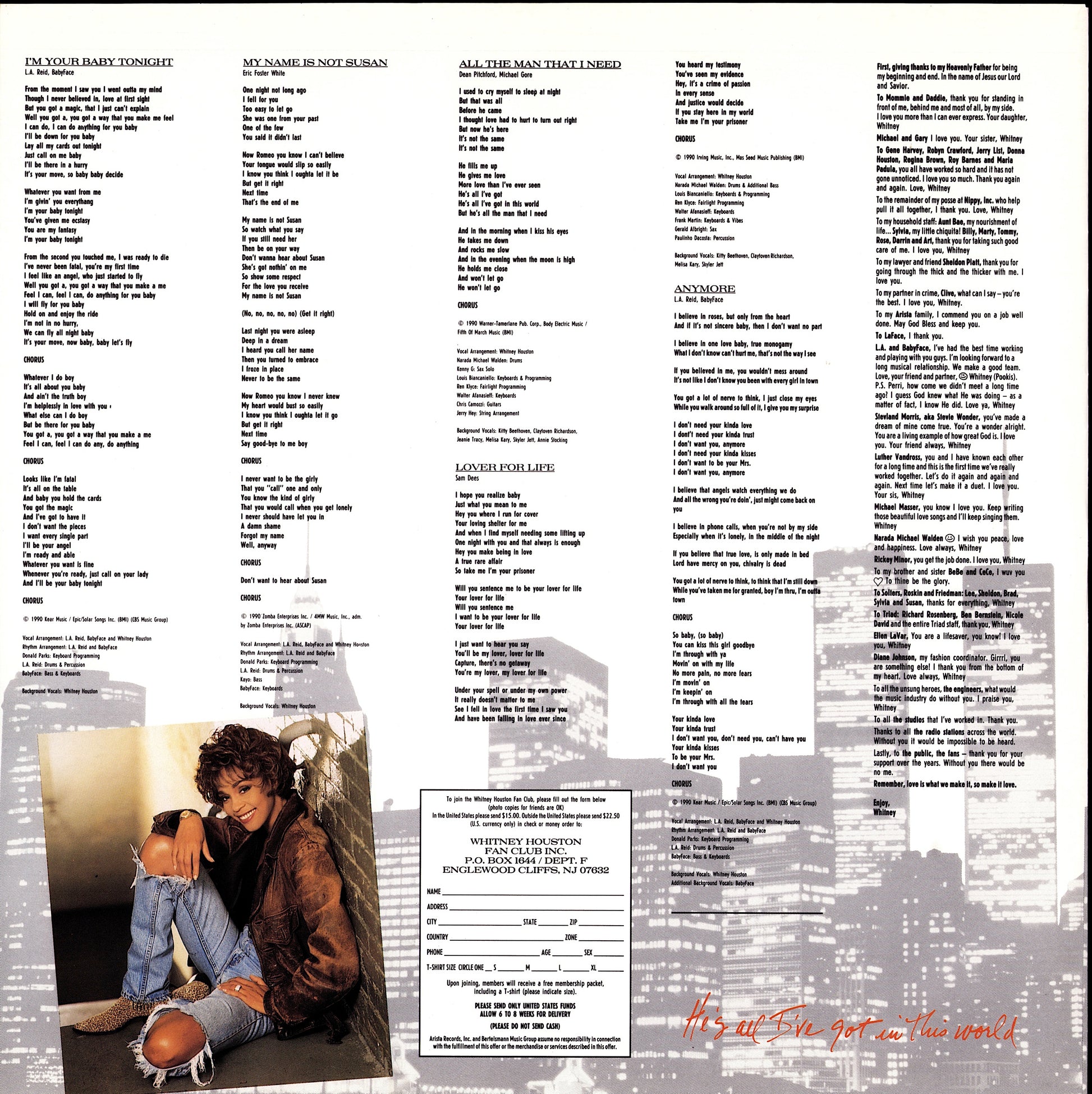 Whitney Houston – I'm Your Baby Tonight Vinyl LP