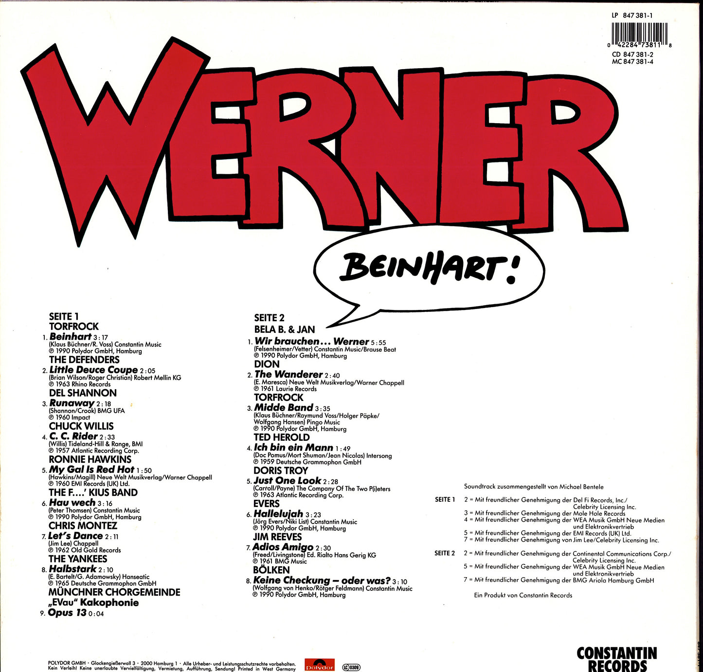 Werner - Beinhart! Vinyl LP