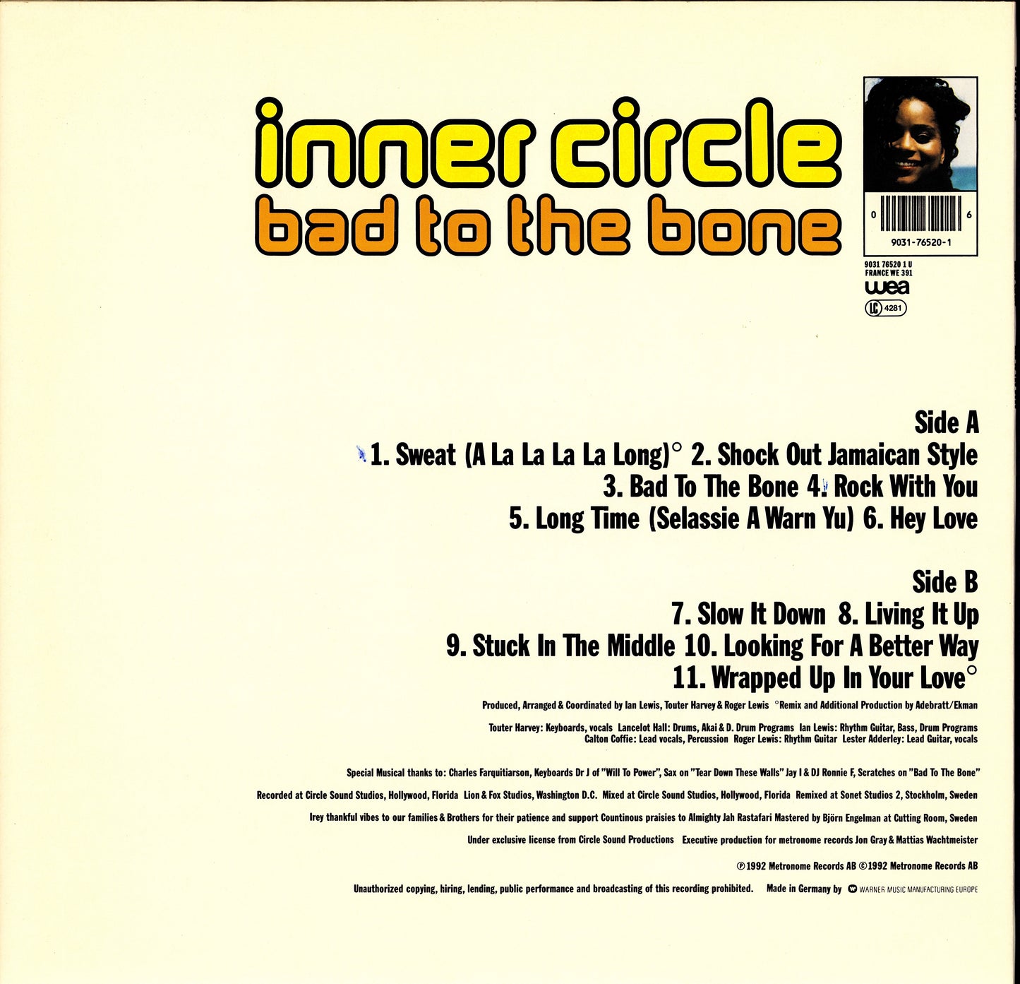 Inner Circle – Bad To The Bone Vinyl LP