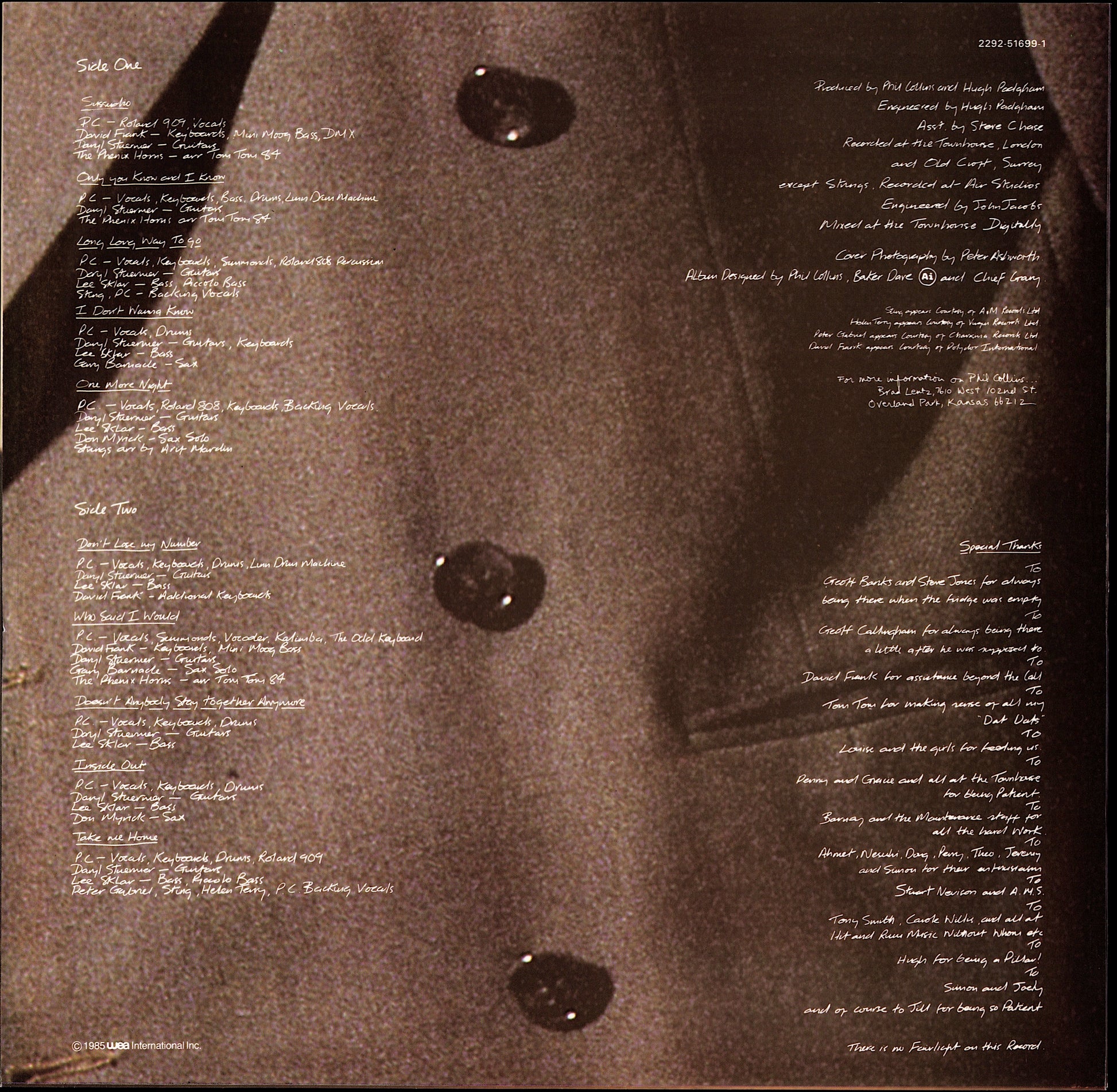 Phil Collins – No Jacket Required Vinyl LP