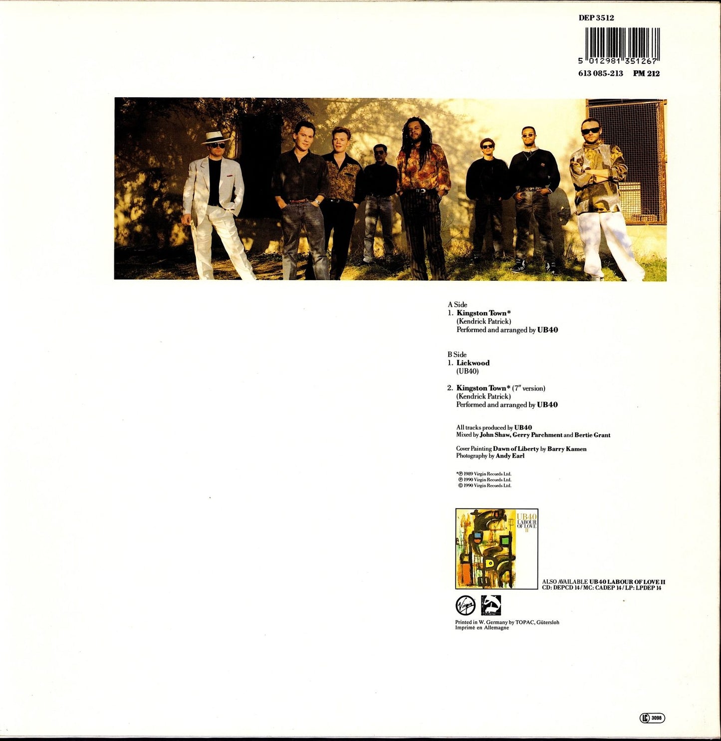 UB40 - Kingston Town Extended Mix Vinyl 12" Maxi-Single
