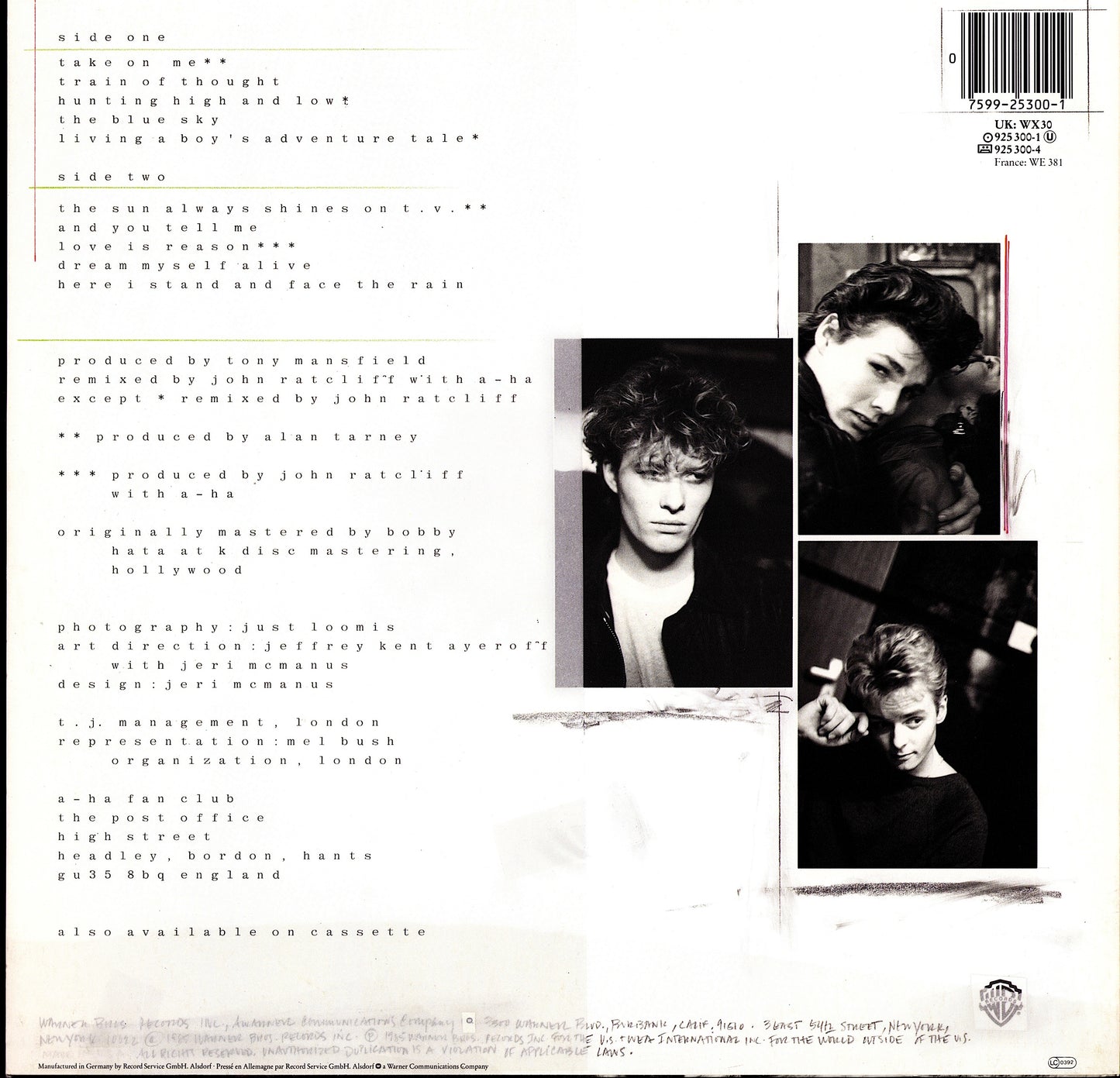 a-ha - Scoundrel Days Vinyl LP Kopie