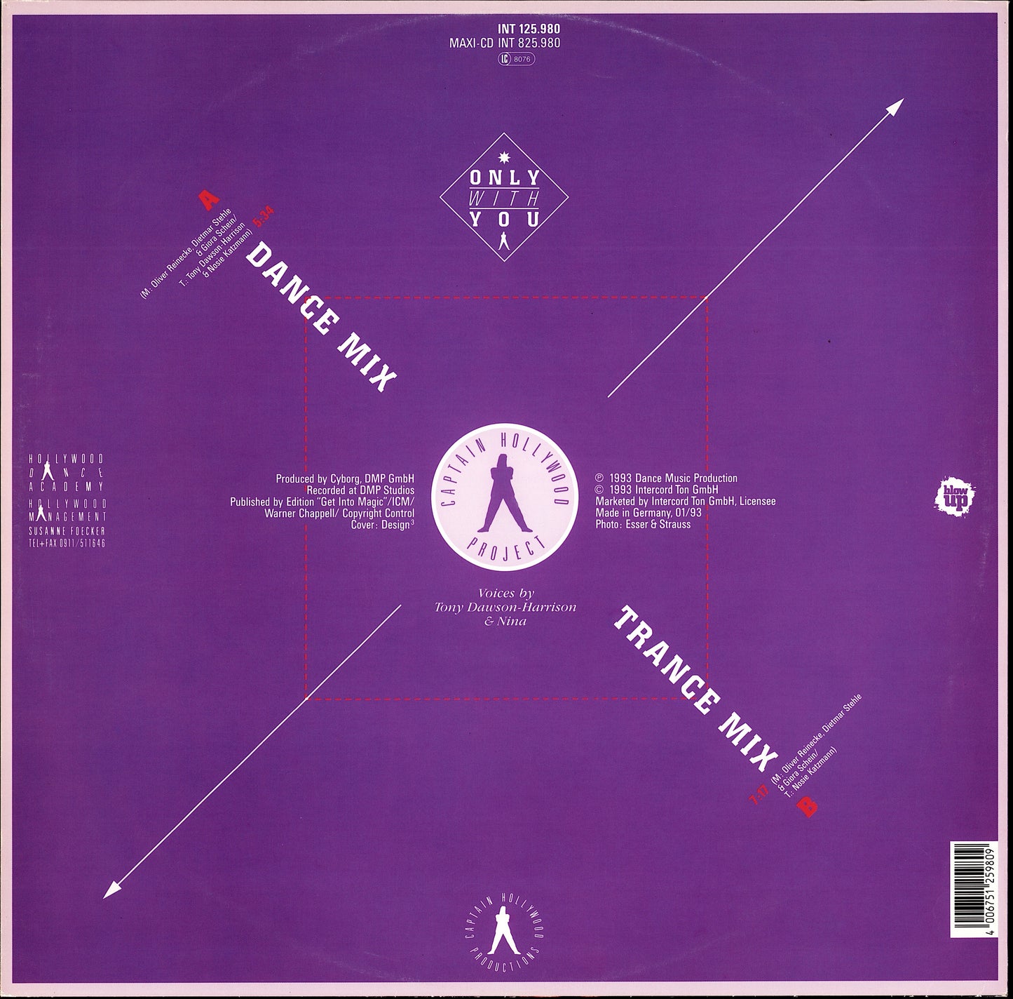 Captain Hollywood Project – Only With You Vinyl 12" Maxi-Single