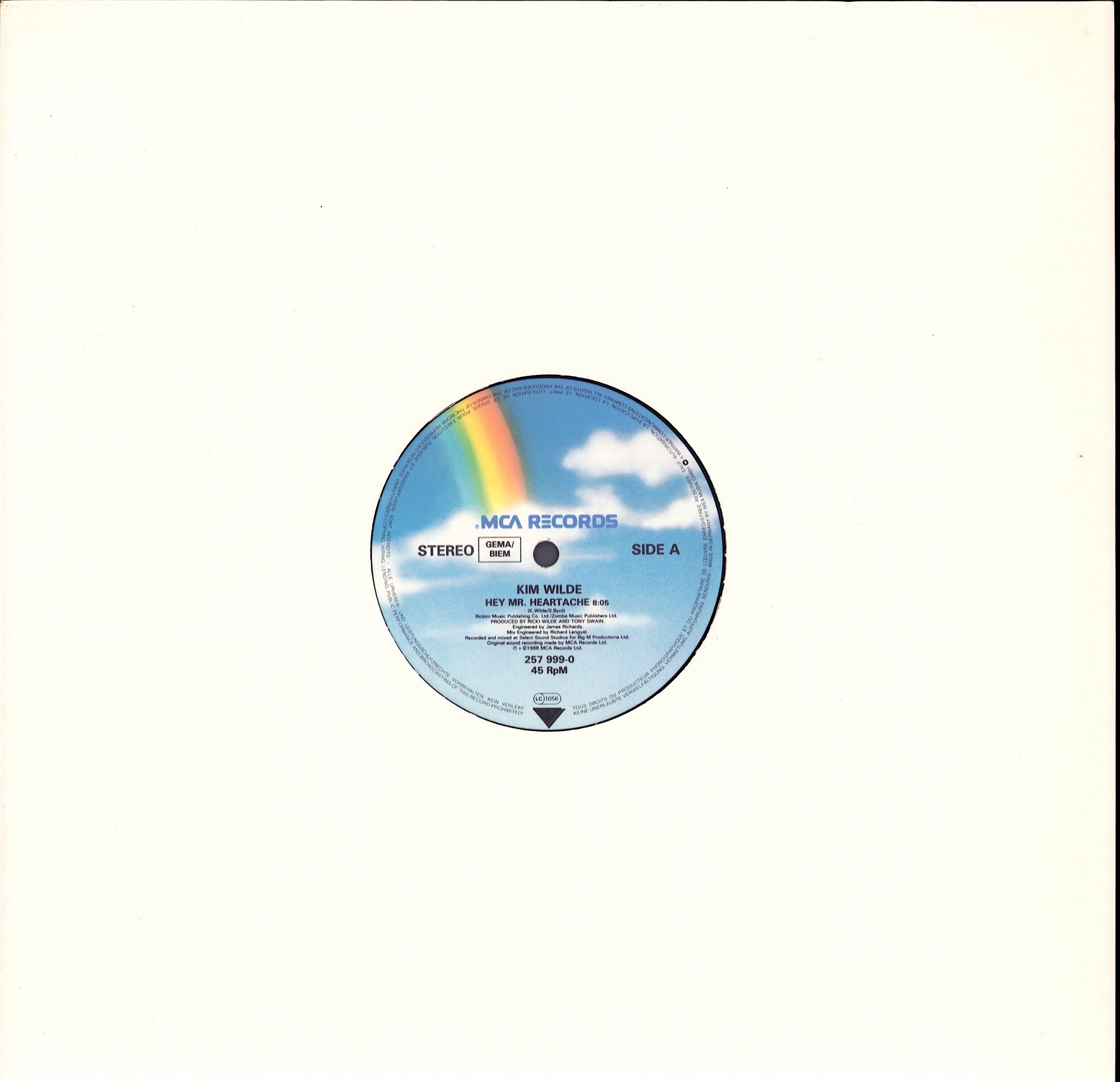 Kim Wilde – Hey Mister Heartache Vinyl 12"