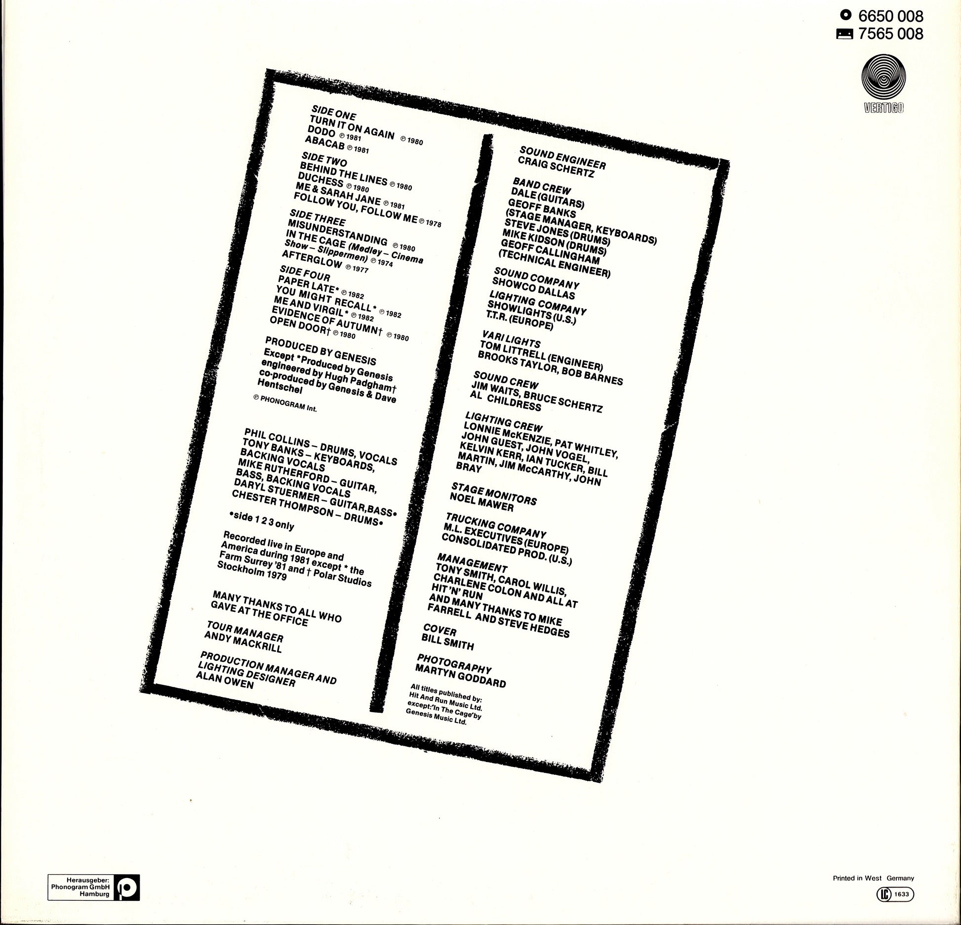 Genesis ‎- Three Sides Live Vinyl 2LP Kopie