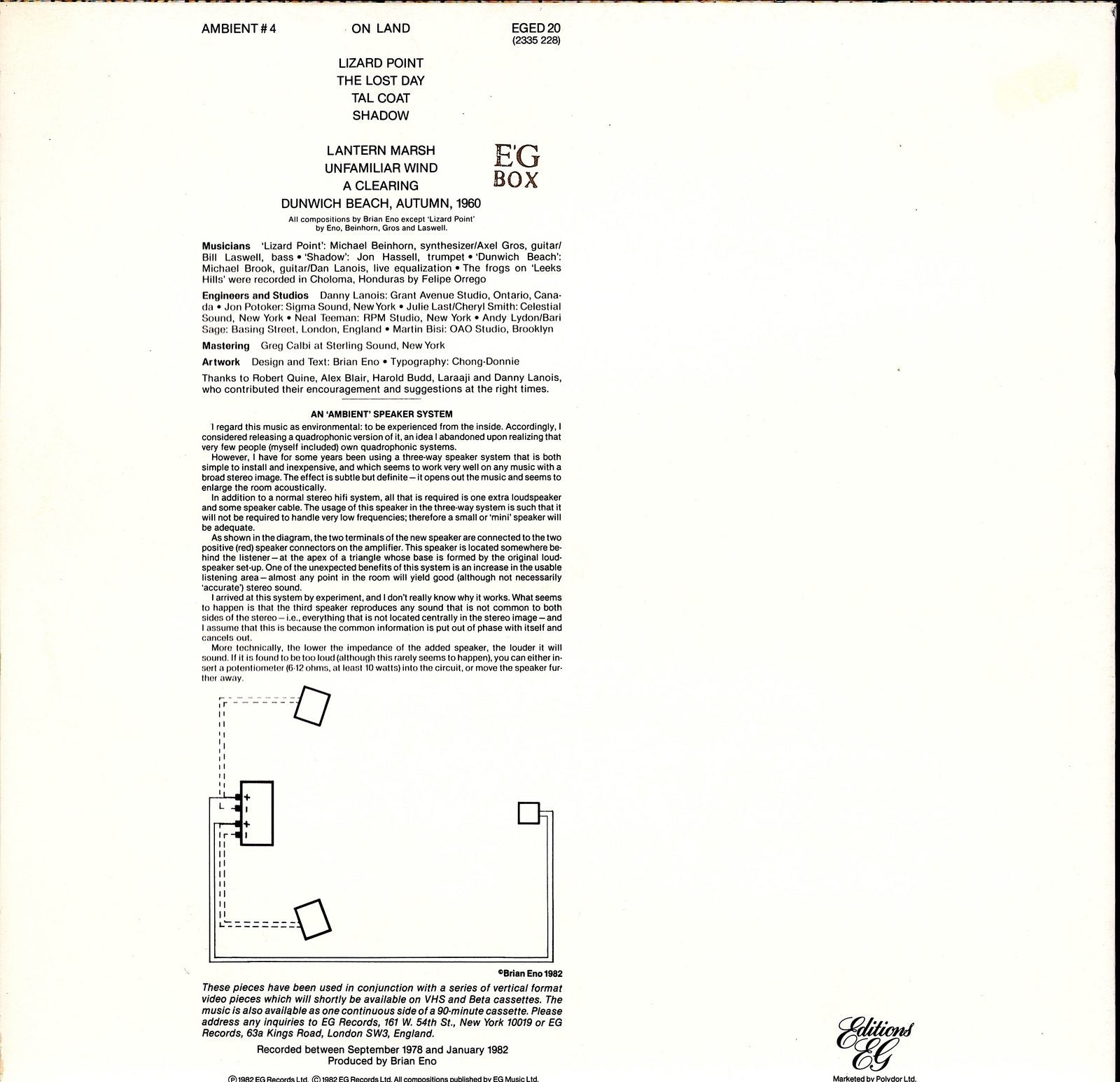 Brian Eno - Before And After Science Vinyl LP Kopie Kopie