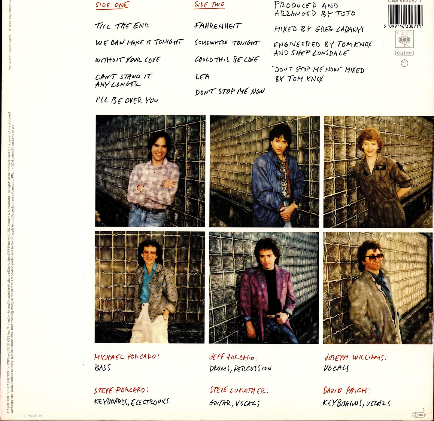 Toto – Fahrenheit Vinyl LP