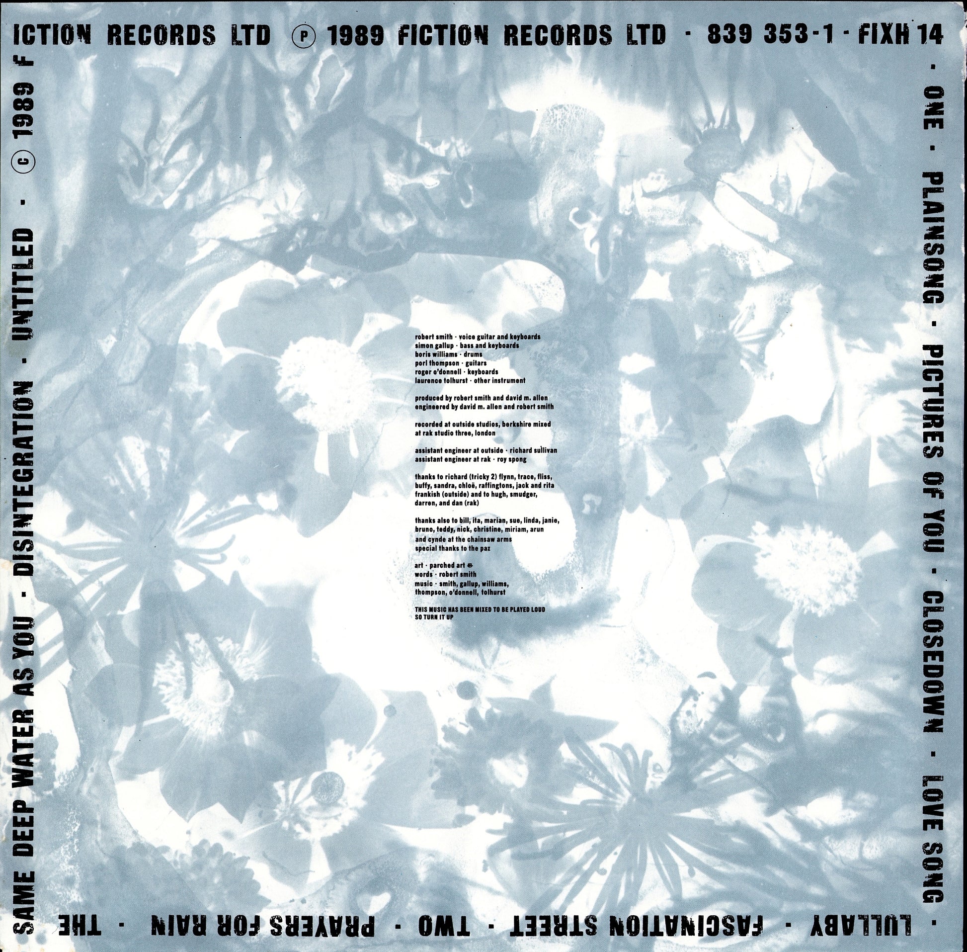 The Cure ‎- Disintegration Vinyl LP