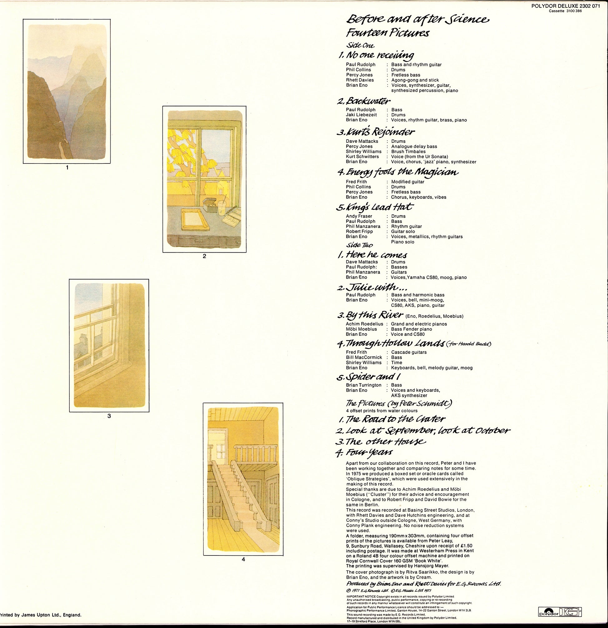 Brian Eno - Before And After Science Vinyl LP Kopie