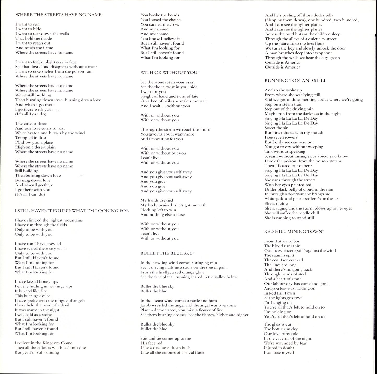 U2 ‎- The Joshua Tree Vinyl LP Kopie