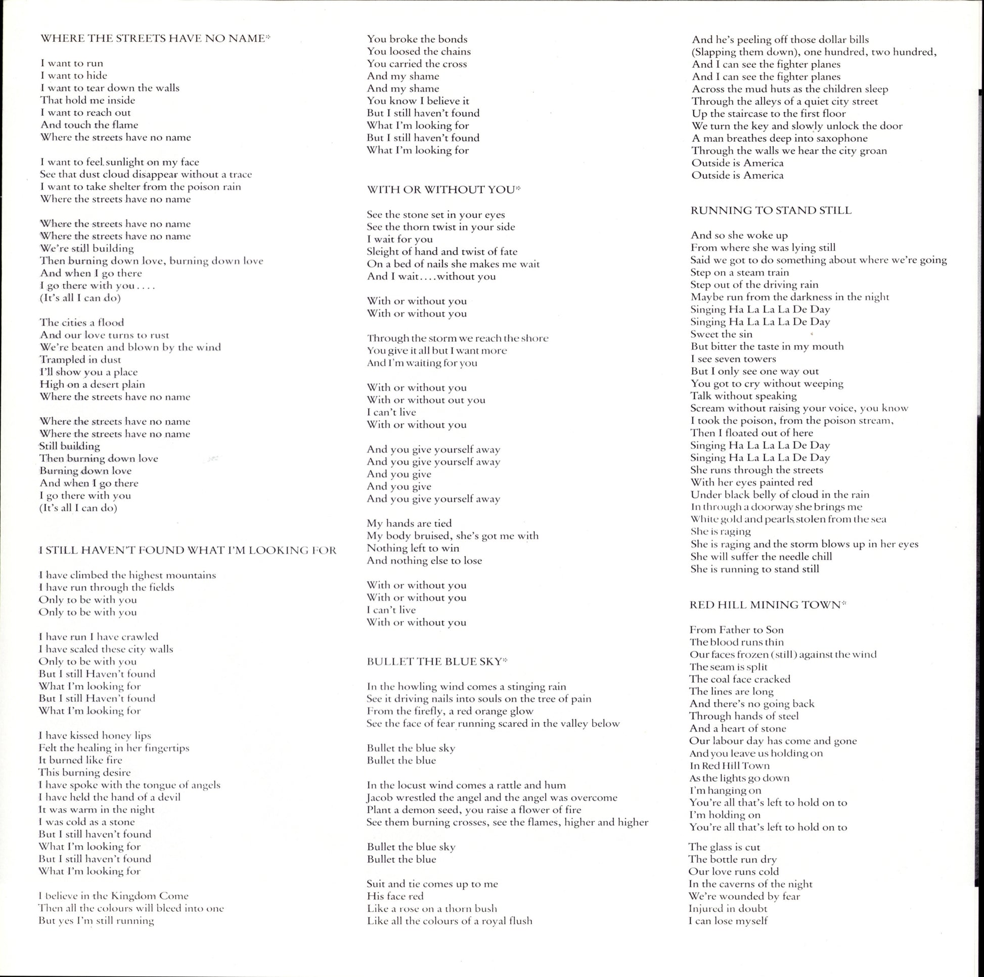 U2 ‎- The Joshua Tree Vinyl LP Kopie