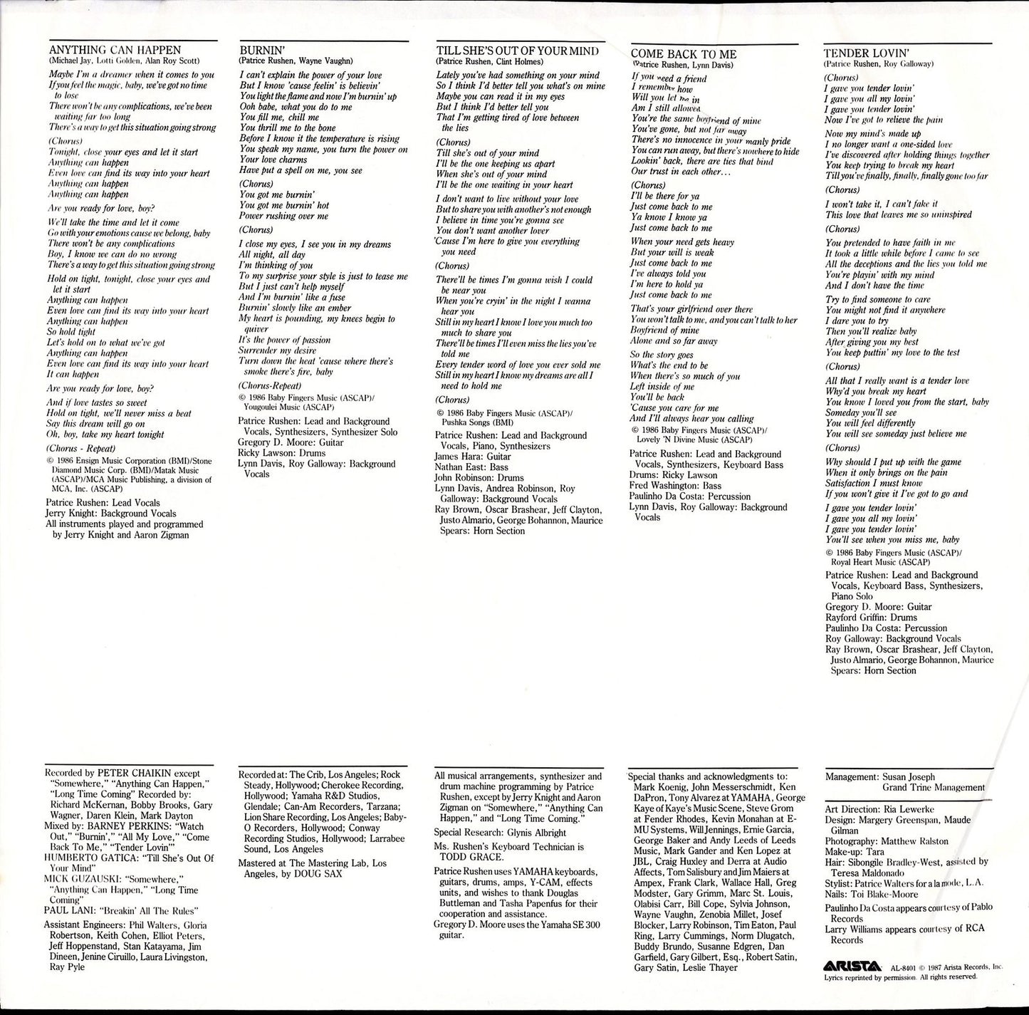 Patrice Rushen – Straight From The Heart Vinyl LP Kopie