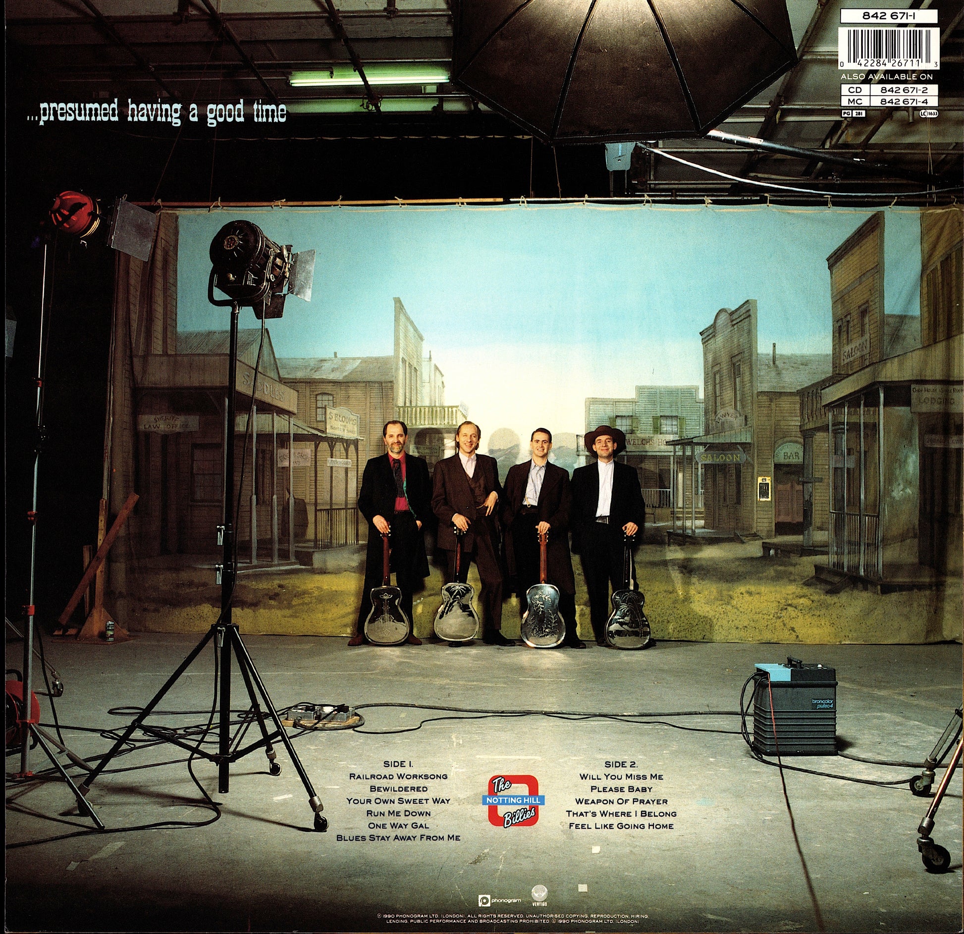 The Notting Hillbillies – Missing...Presumed Having A Good Time Vinyl LP Kopie