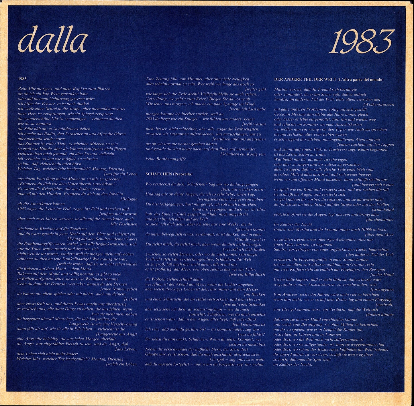 Lucio Dalla – 1983 Vinyl LP