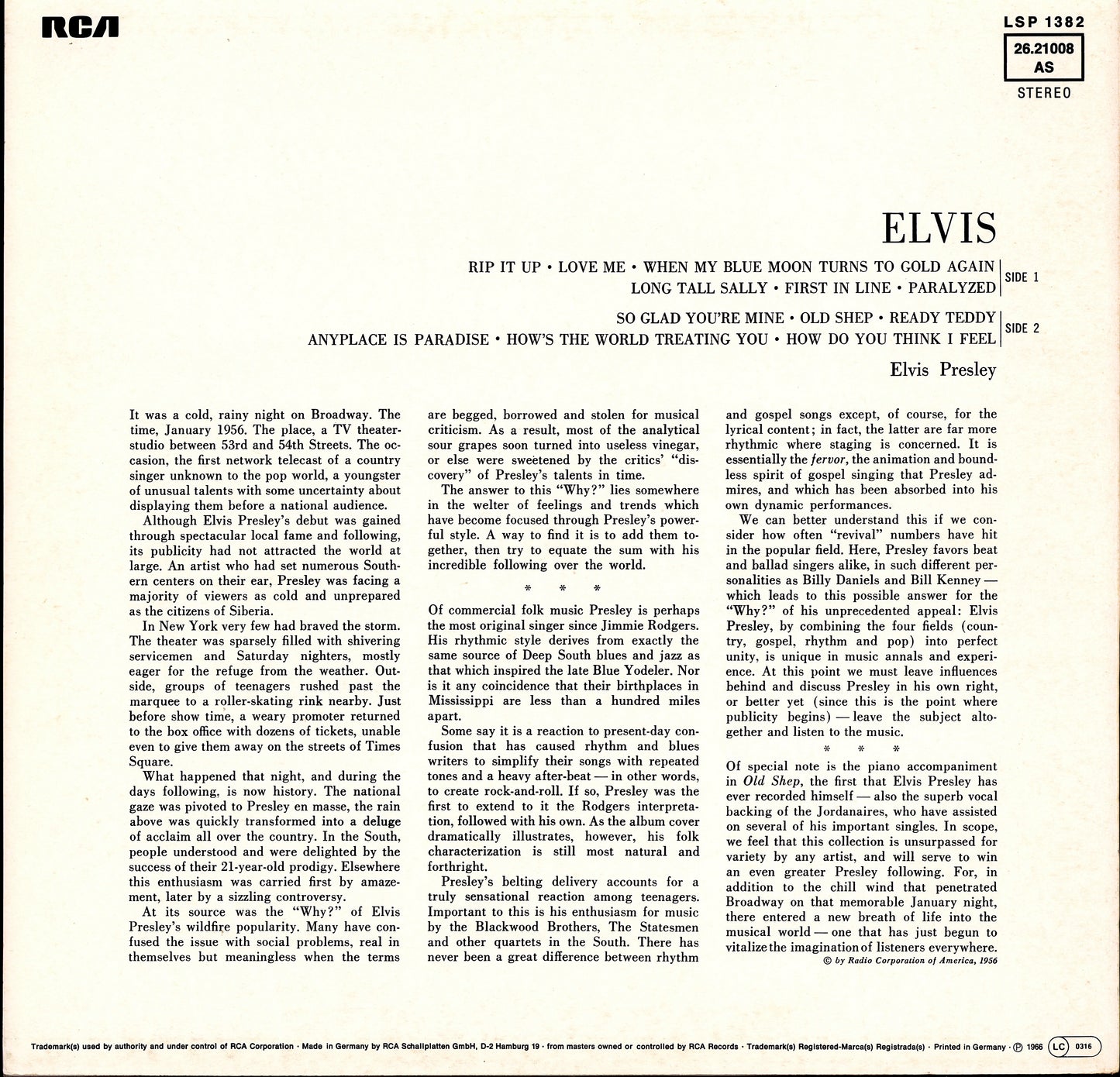 Elvis Presley – Elvis Vinyl LP